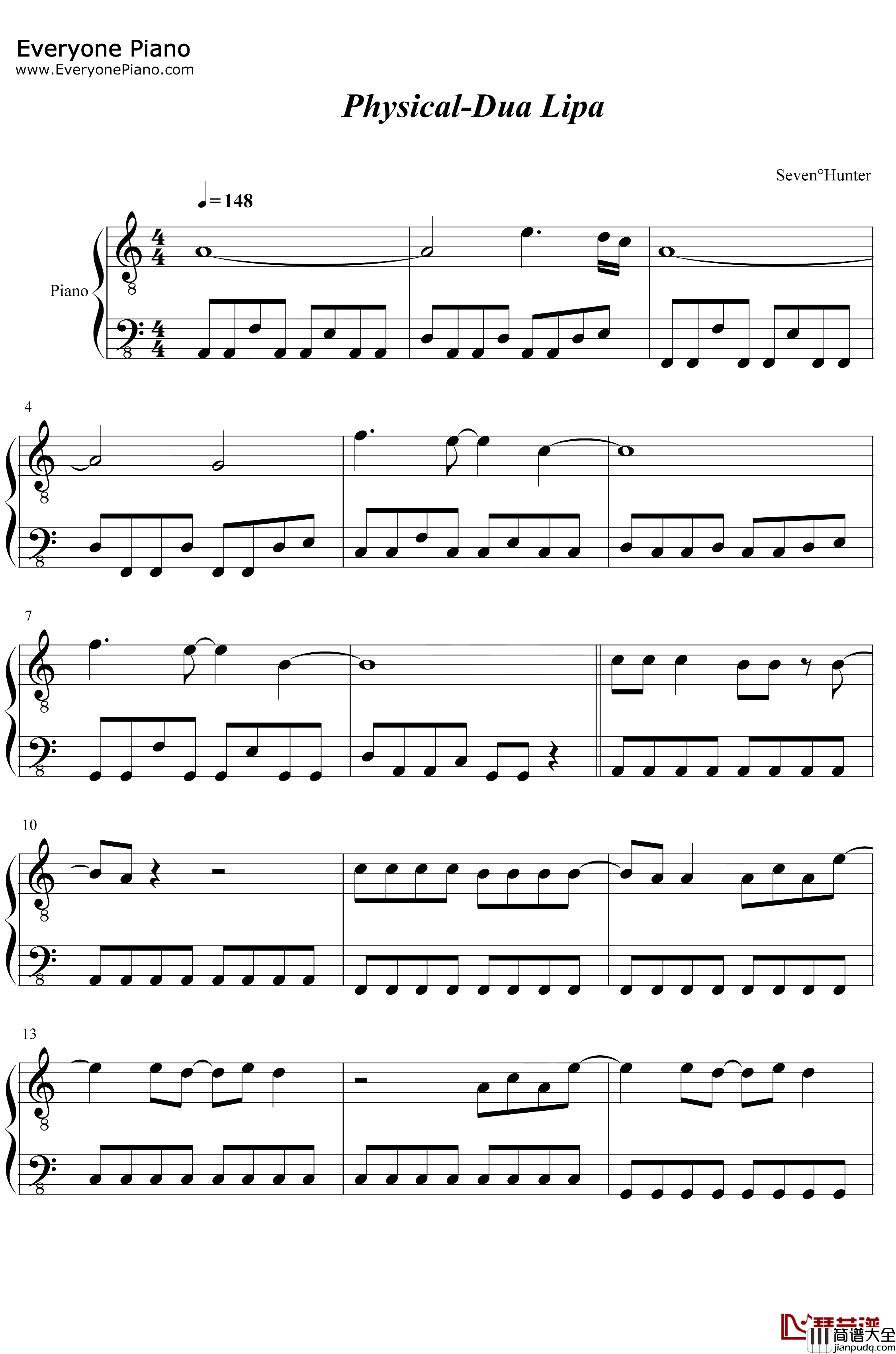 Physical钢琴谱_Dua_Lipa