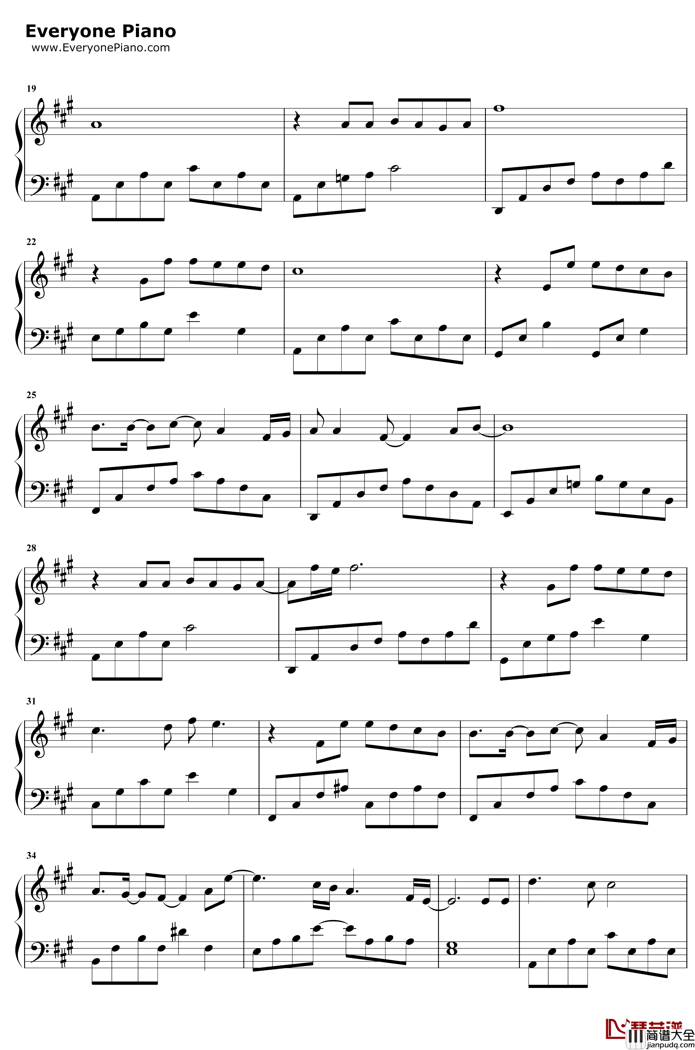 月光钢琴谱_七月男孩_你的情歌插曲