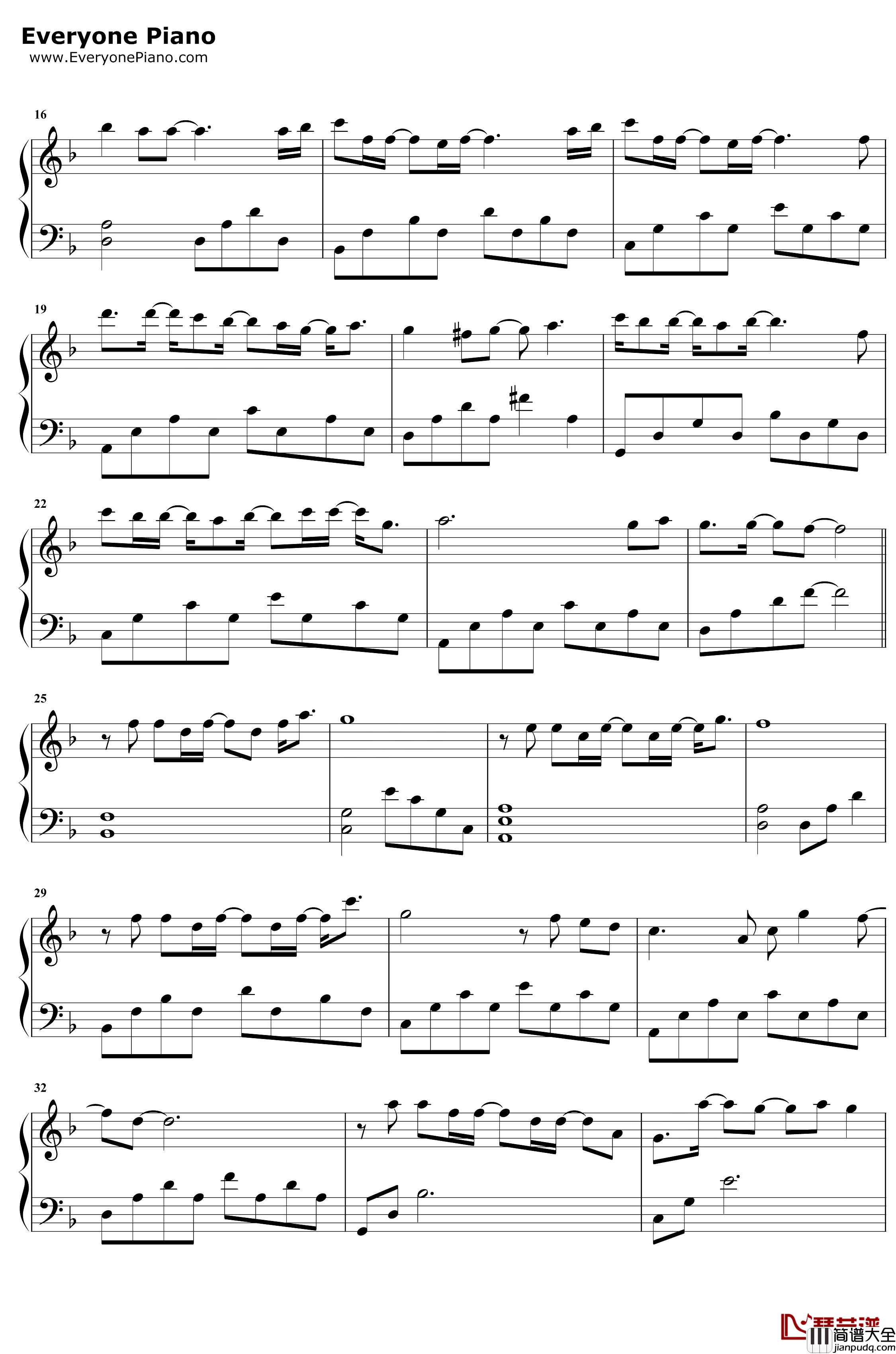 左手的温暖钢琴谱_何弈晨_下一站是幸福热恋主题曲