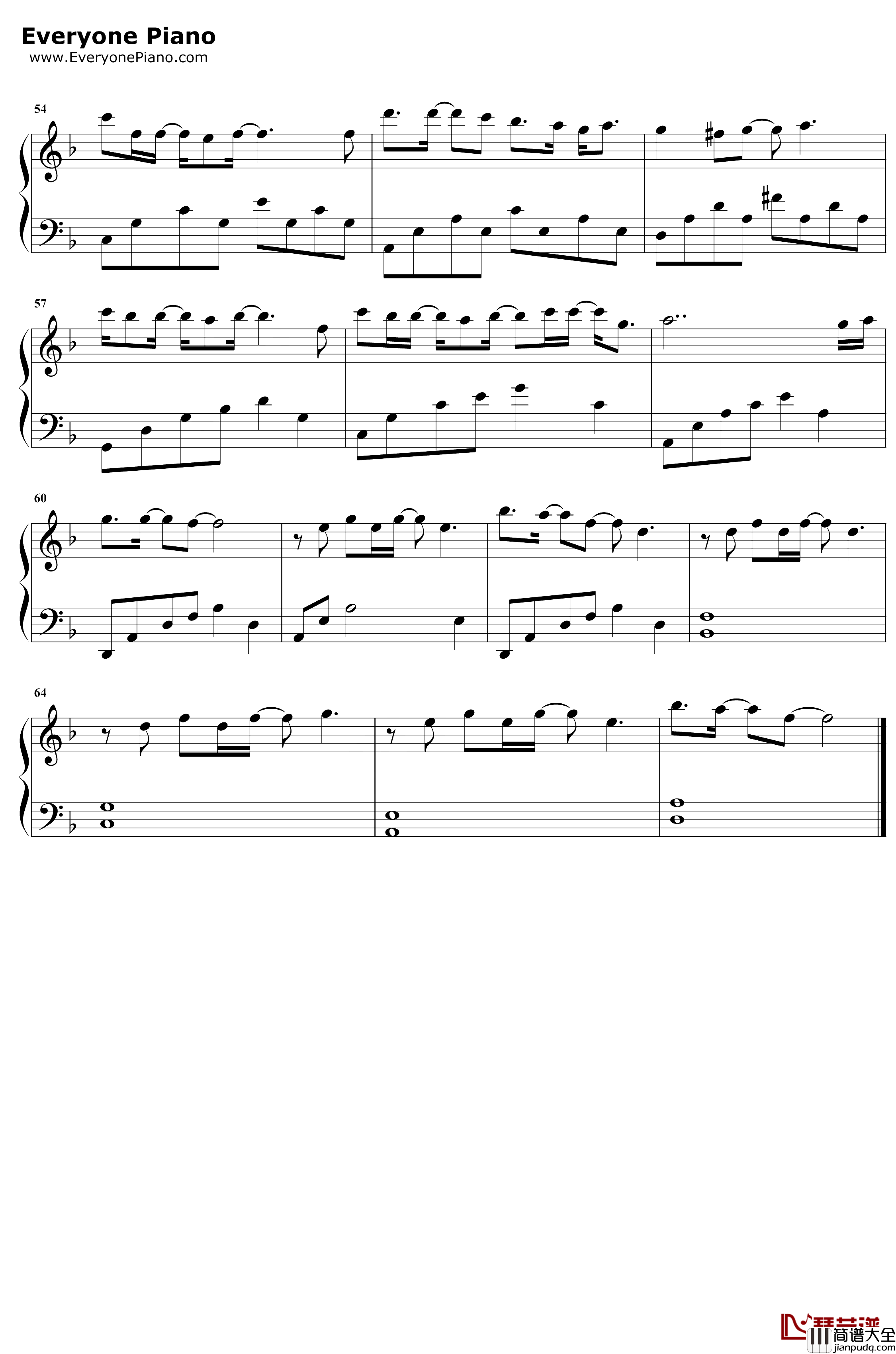 左手的温暖钢琴谱_何弈晨_下一站是幸福热恋主题曲