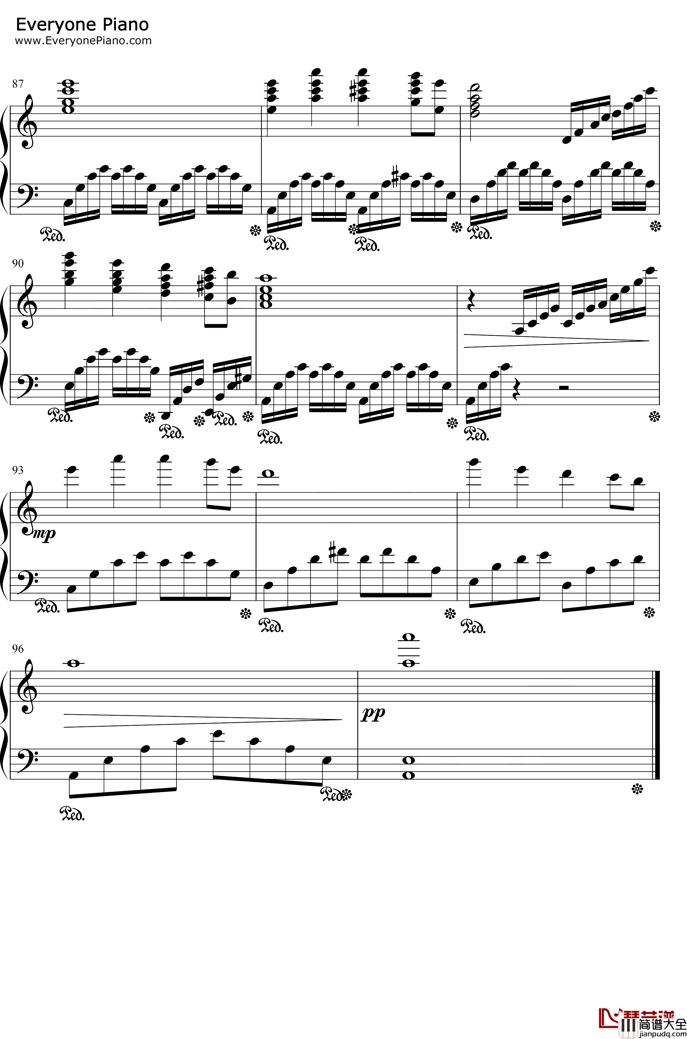 酒醉的蝴蝶钢琴谱_崔伟立_改编版_怎么也飞不出花花的世界_抖音爆火