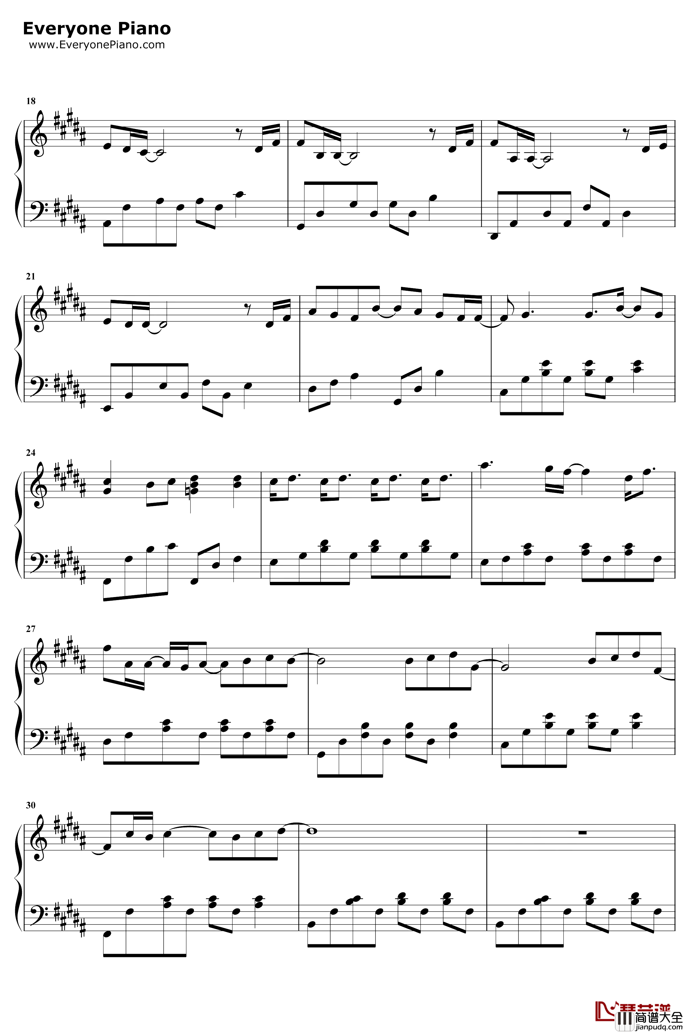 受够钢琴谱_周兴哲_一步两步三步我错过后悔对你说反正我不难过