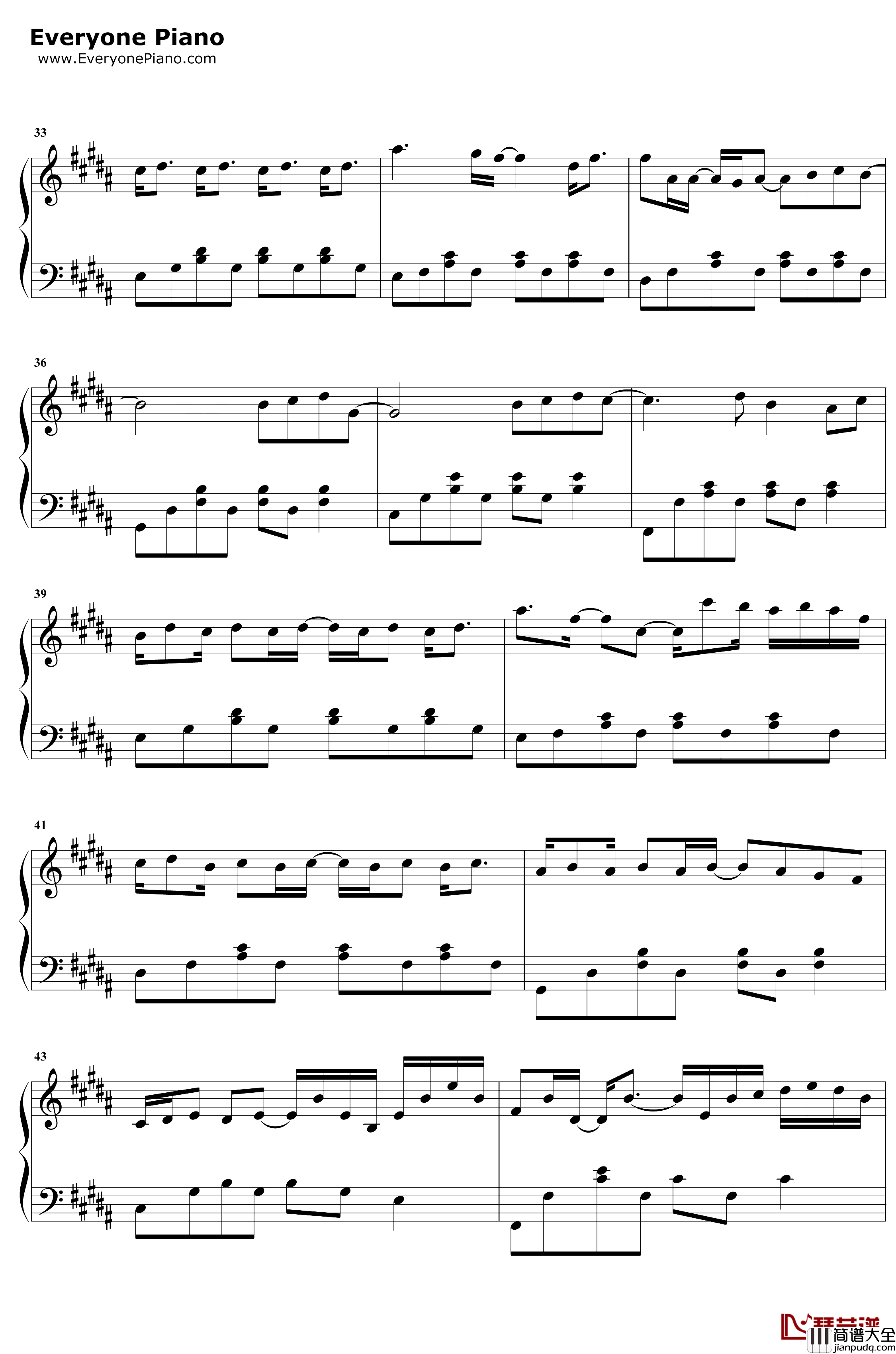 受够钢琴谱_周兴哲_一步两步三步我错过后悔对你说反正我不难过