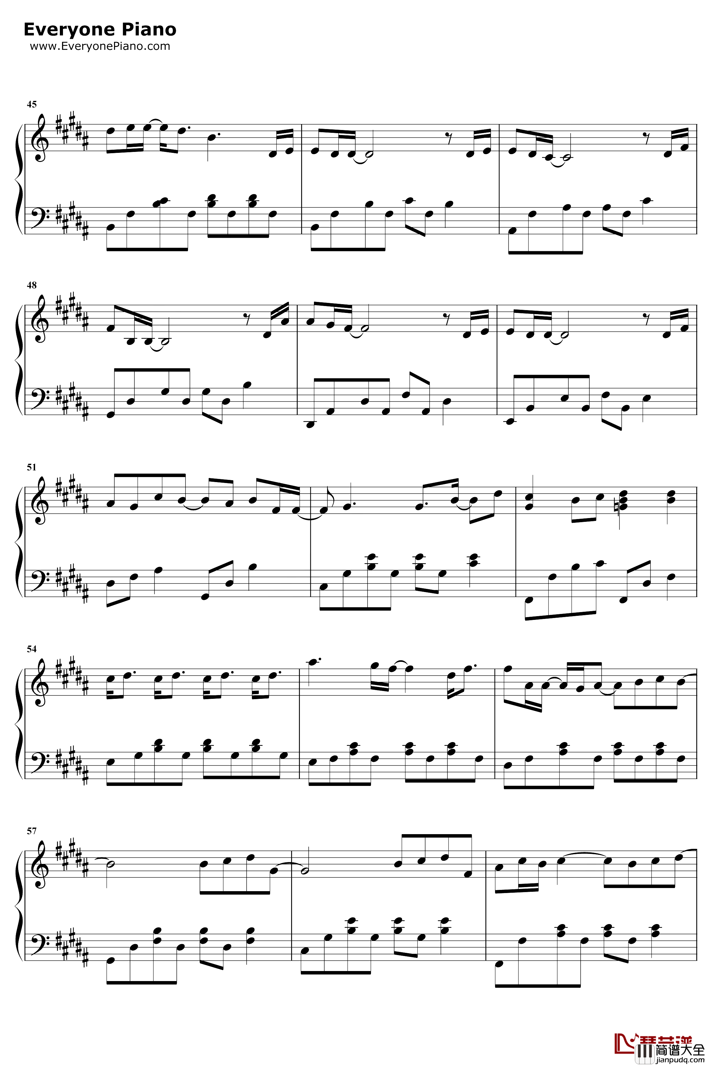 受够钢琴谱_周兴哲_一步两步三步我错过后悔对你说反正我不难过