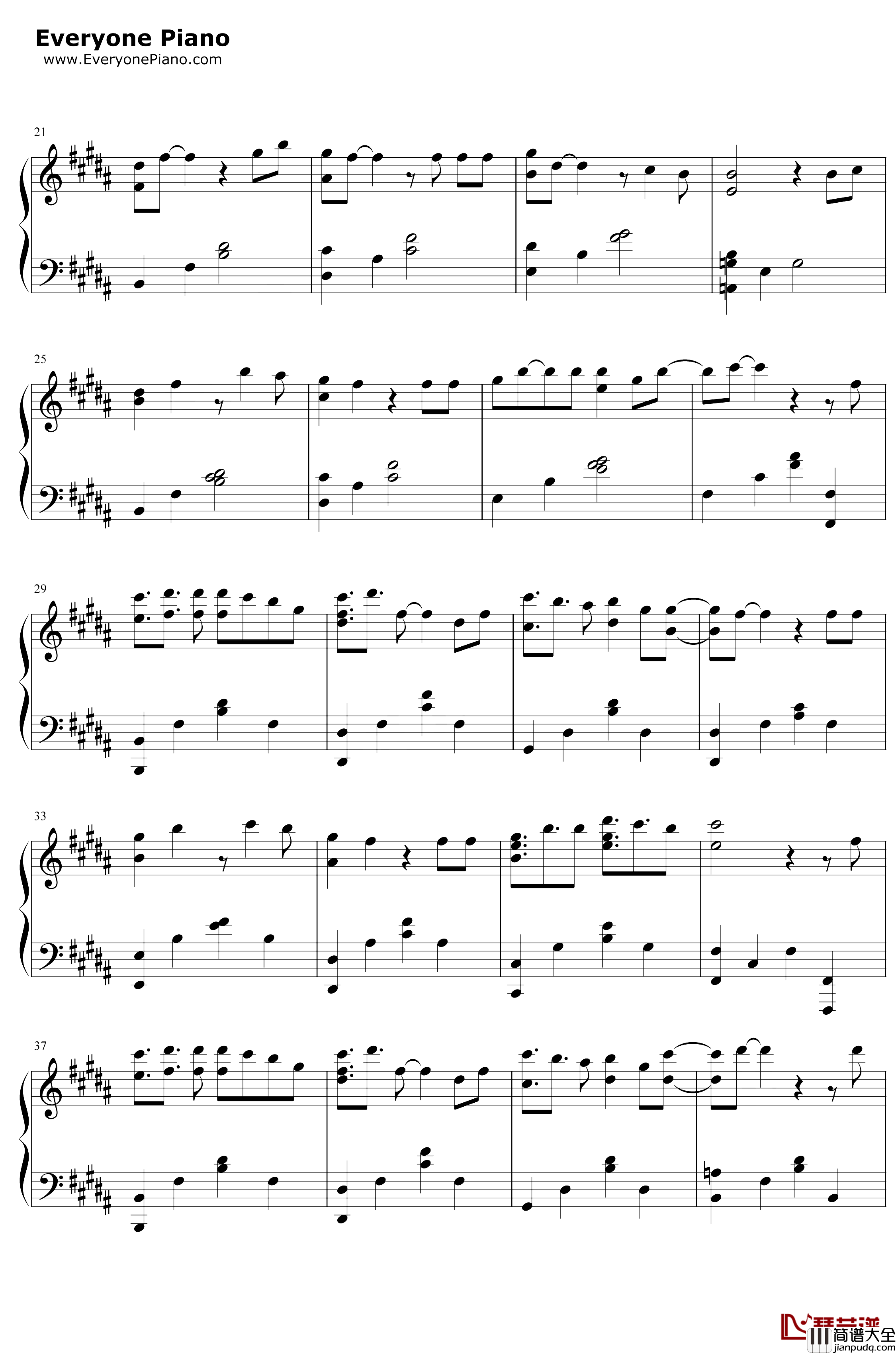 倾城钢琴谱_陈奕迅