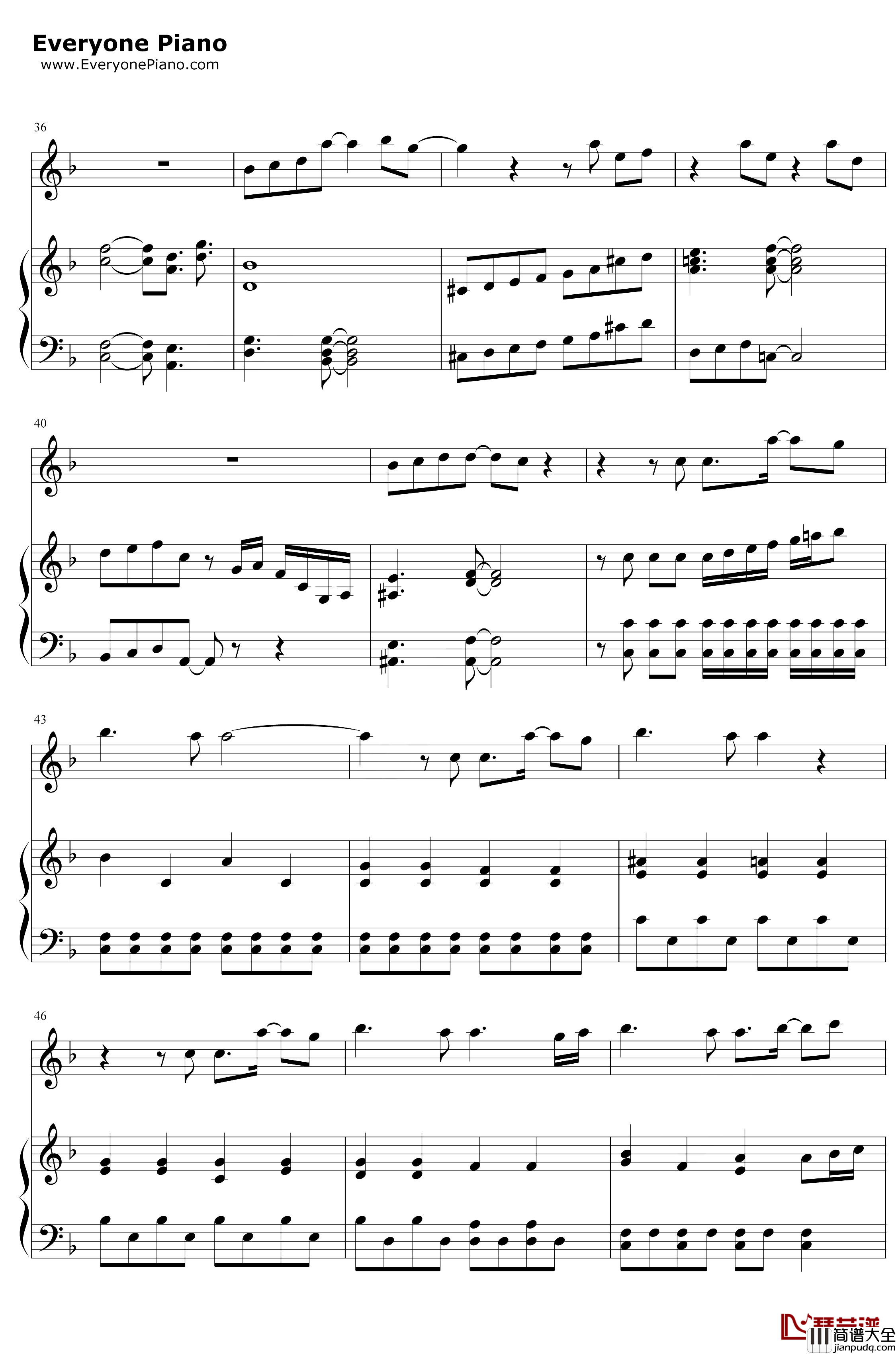 为了爱的人钢琴谱_谭维维_卧底归来片尾曲