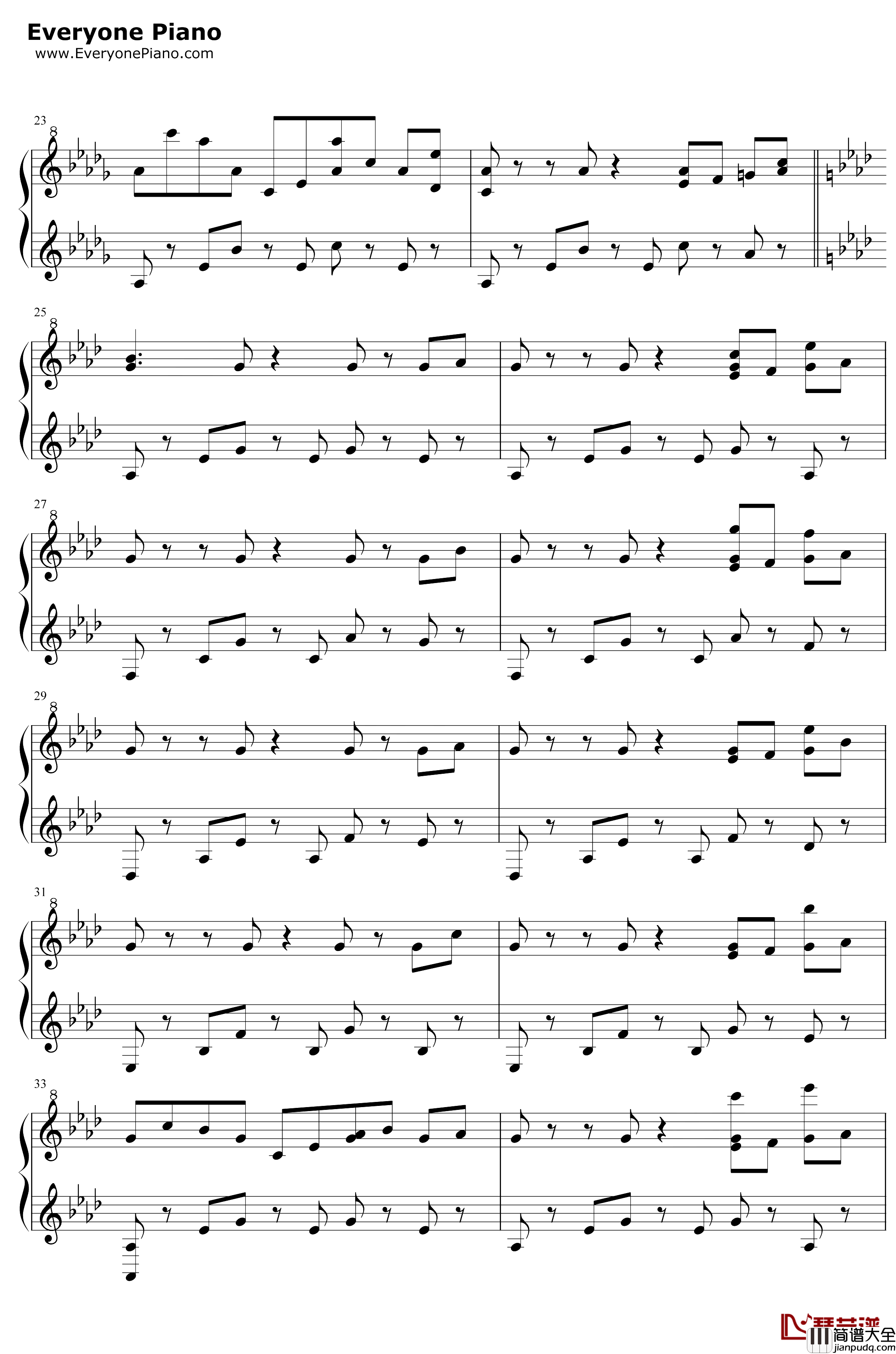 Butterfly钢琴谱_Rayark_Deemo背景音乐