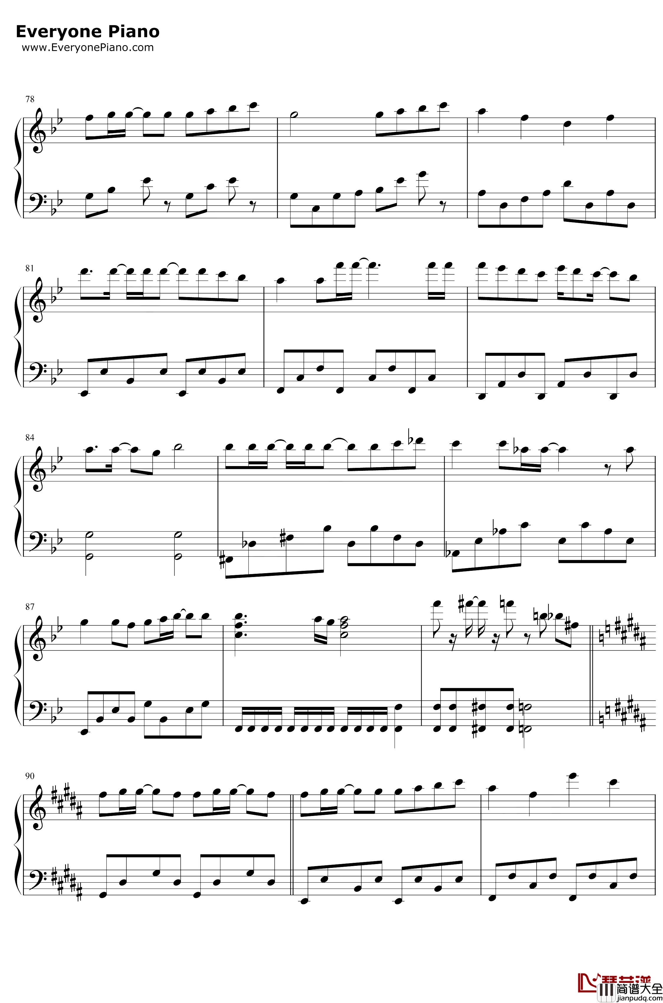 Only_My_Railgun简单版钢琴谱_frip_Side_科学超电磁炮OP