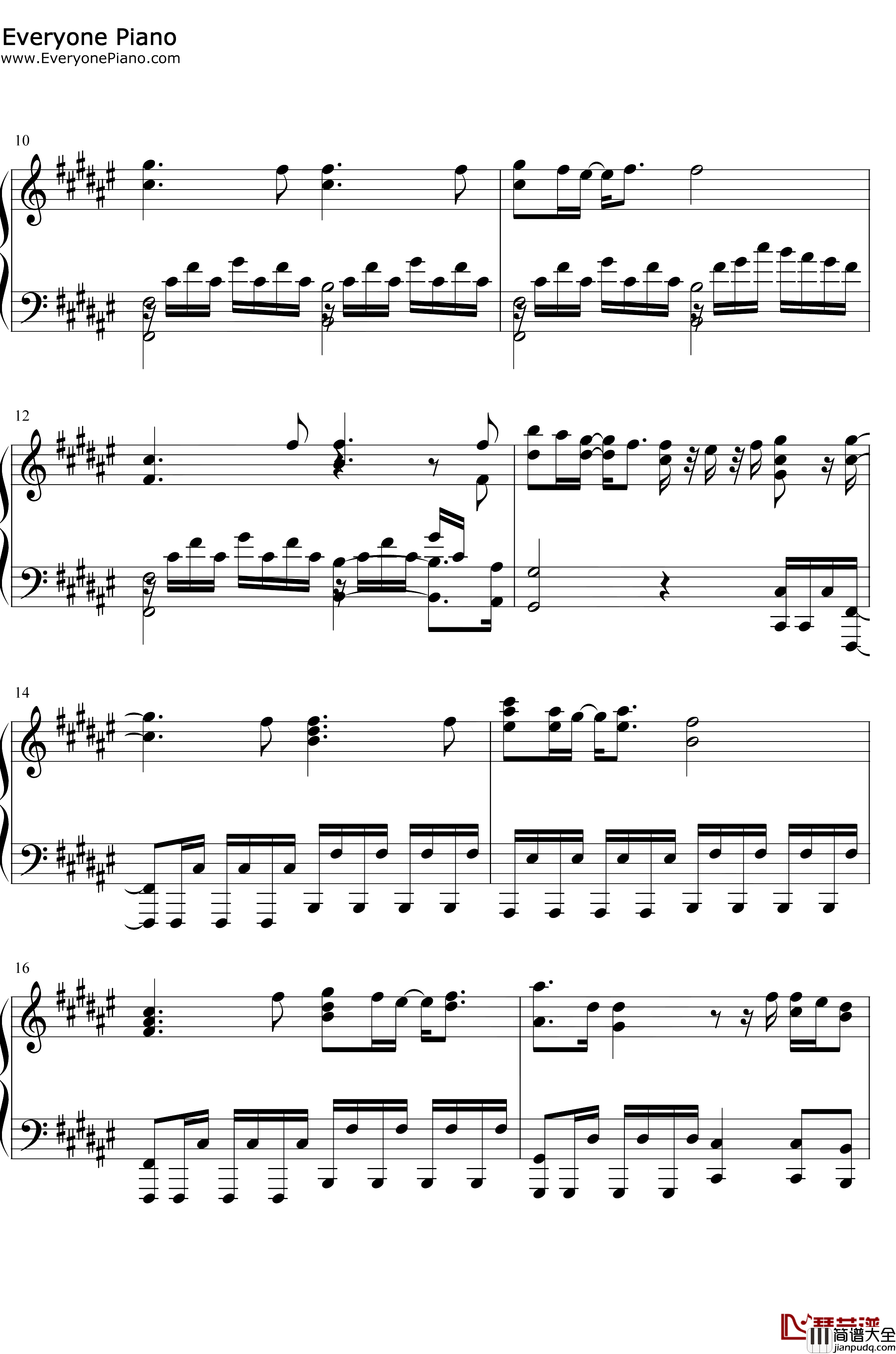 ごまかし钢琴谱_TrySail_魔法纪录魔法少女小圆外传OP