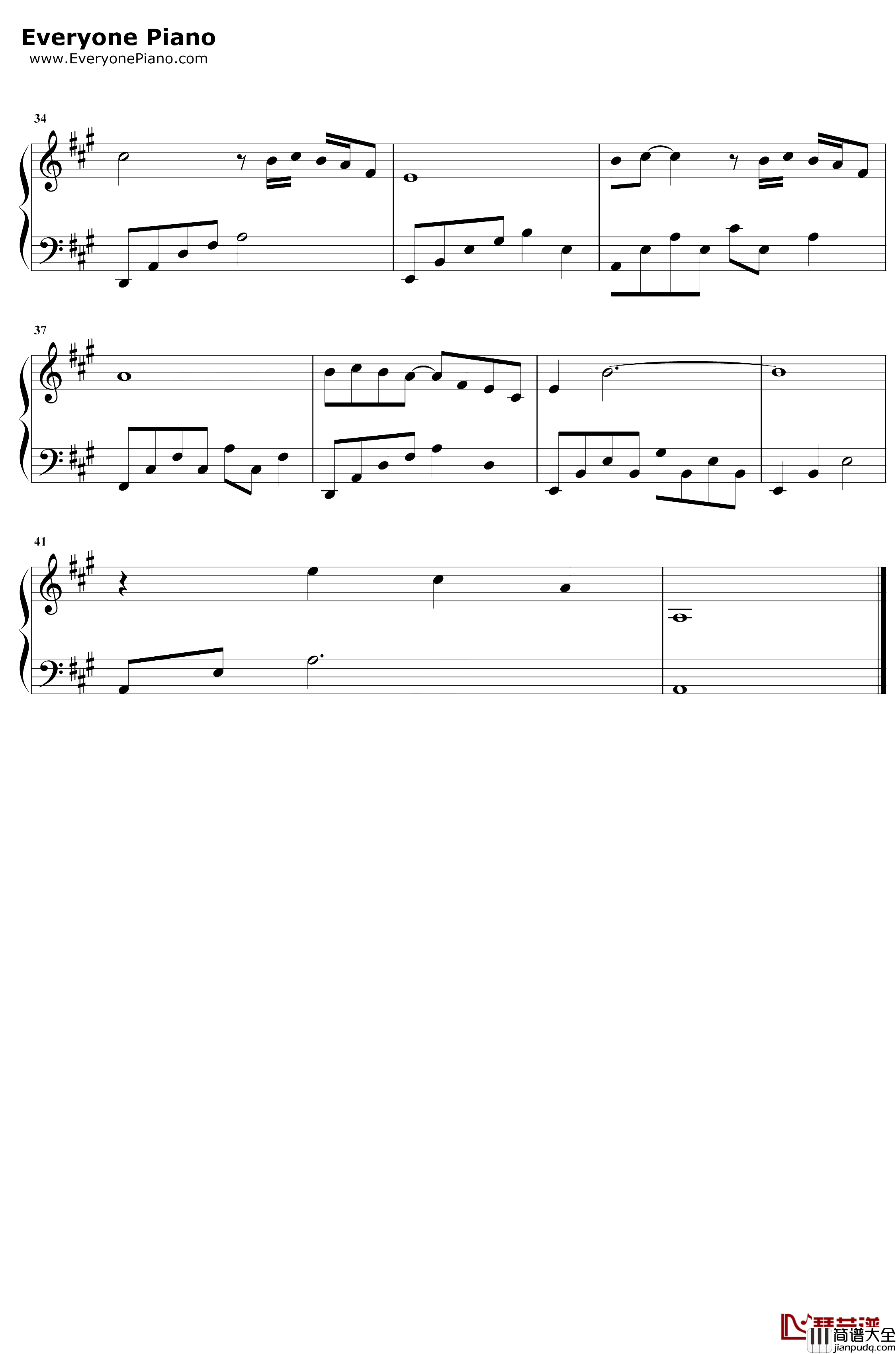 偏偏钢琴谱_迪丽热巴汪苏泷_三生三世枕上书片尾曲