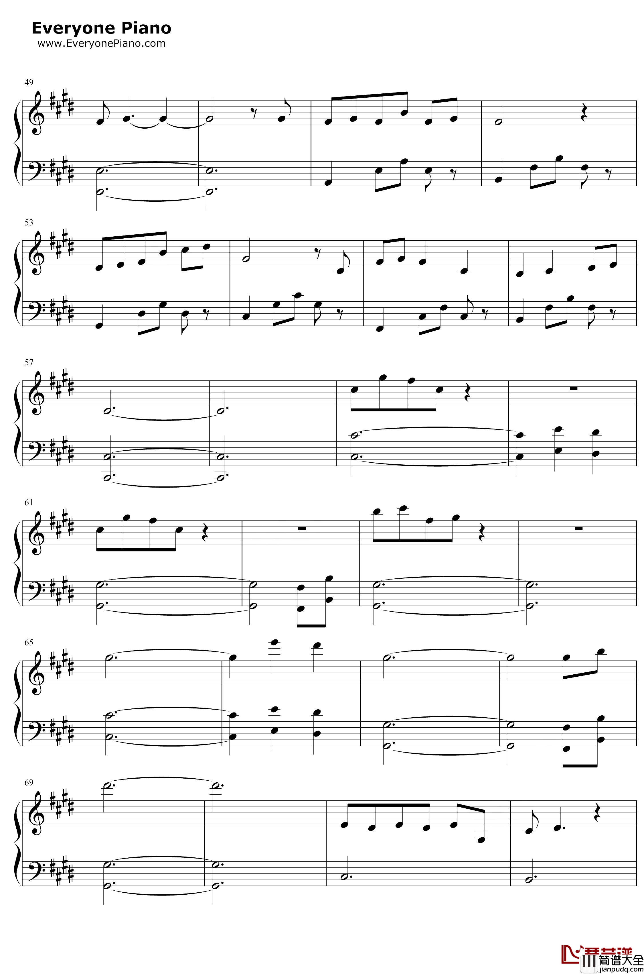 心欲止水钢琴谱_张碧晨_三生三世枕上书插曲