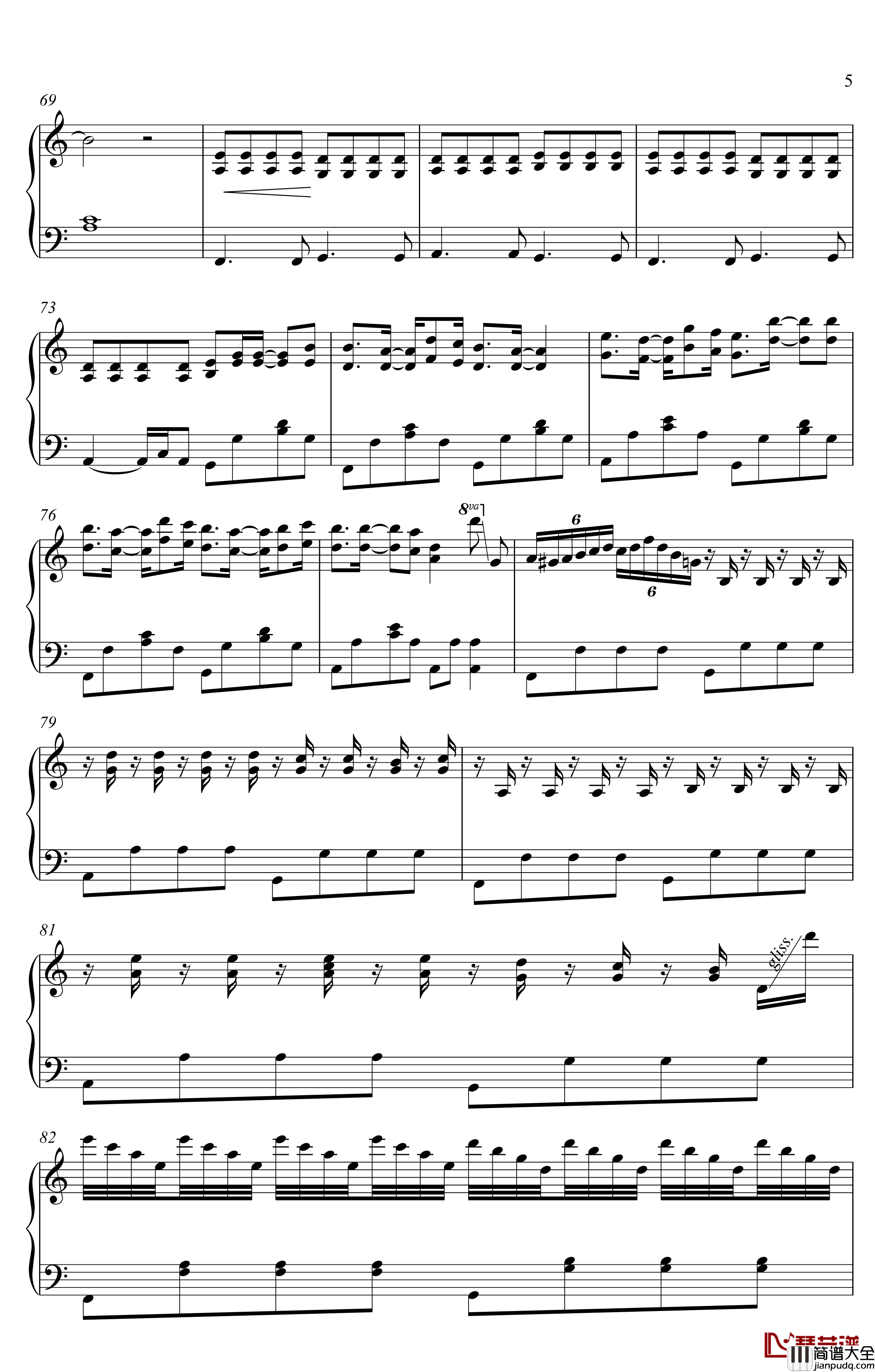 撒野钢琴谱_金老师独奏谱200207