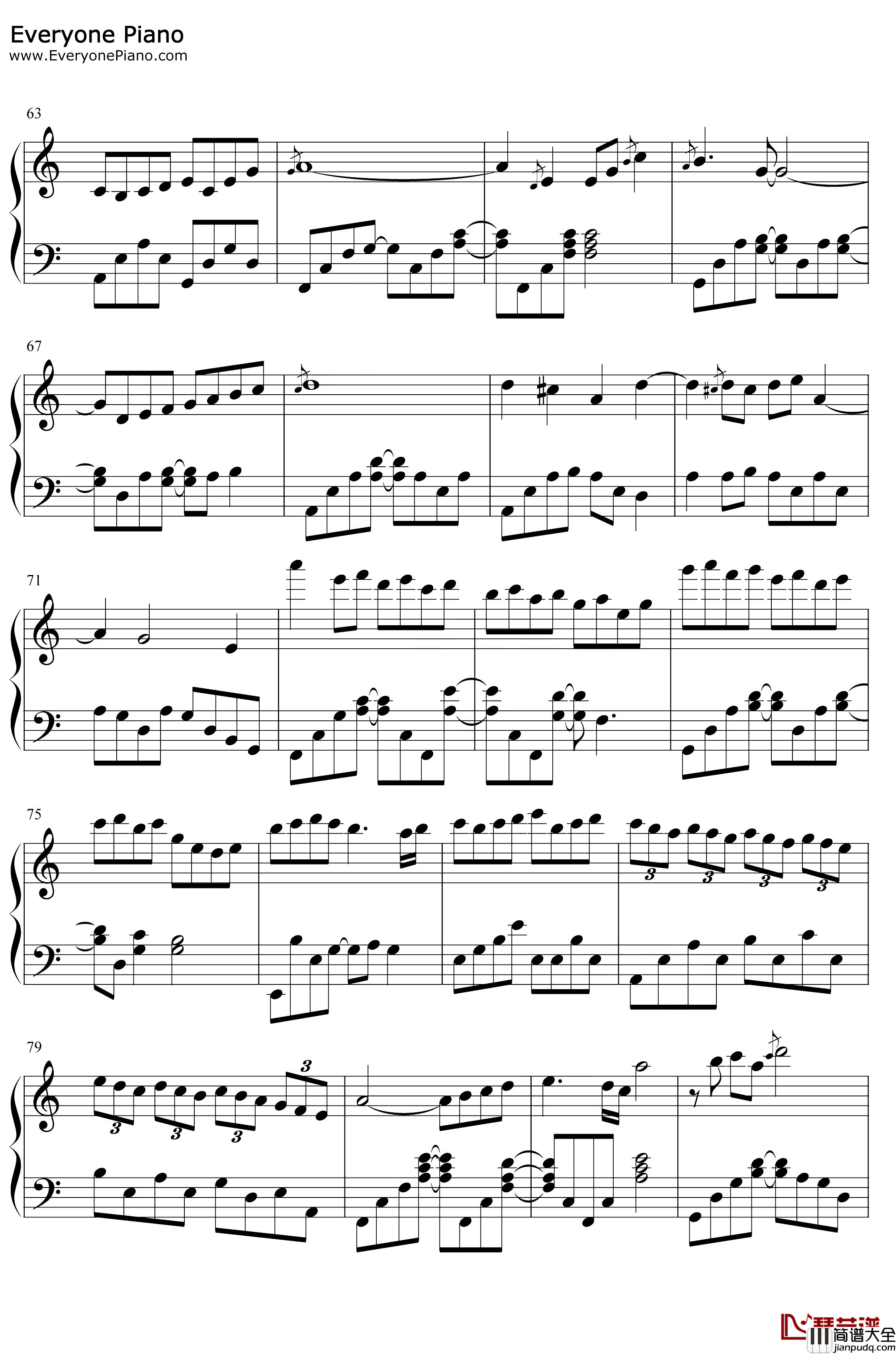 朝影钢琴谱_折户伸治_Kanon插曲