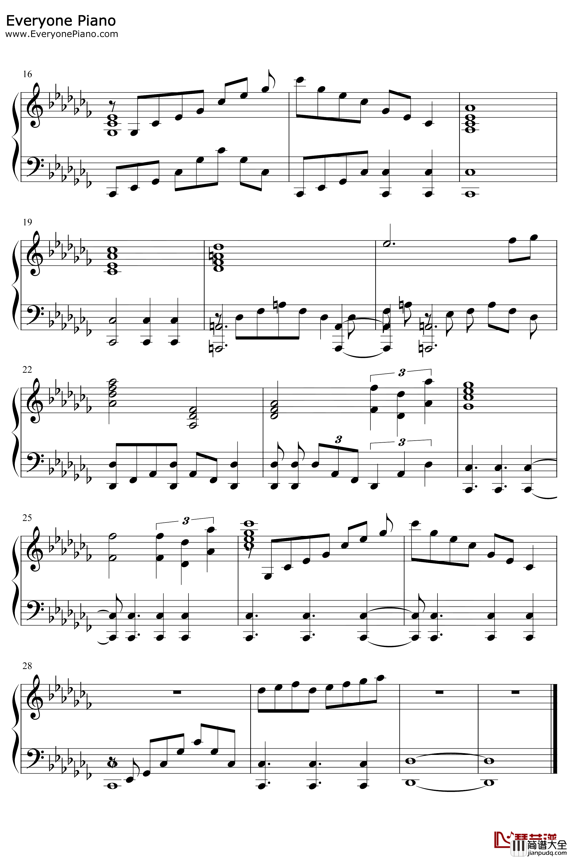 星球大战绝地陨落的武士团钢琴谱_Stephen_Barton_预告音乐