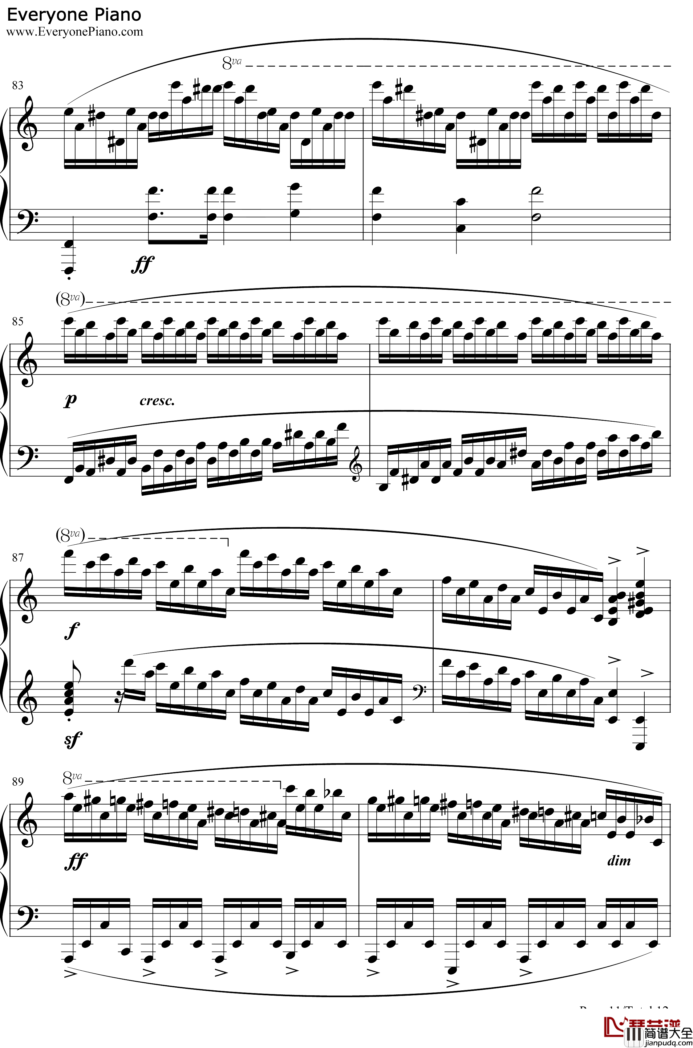 肖邦练习曲第23首钢琴谱_肖邦_肖邦练习曲第23首