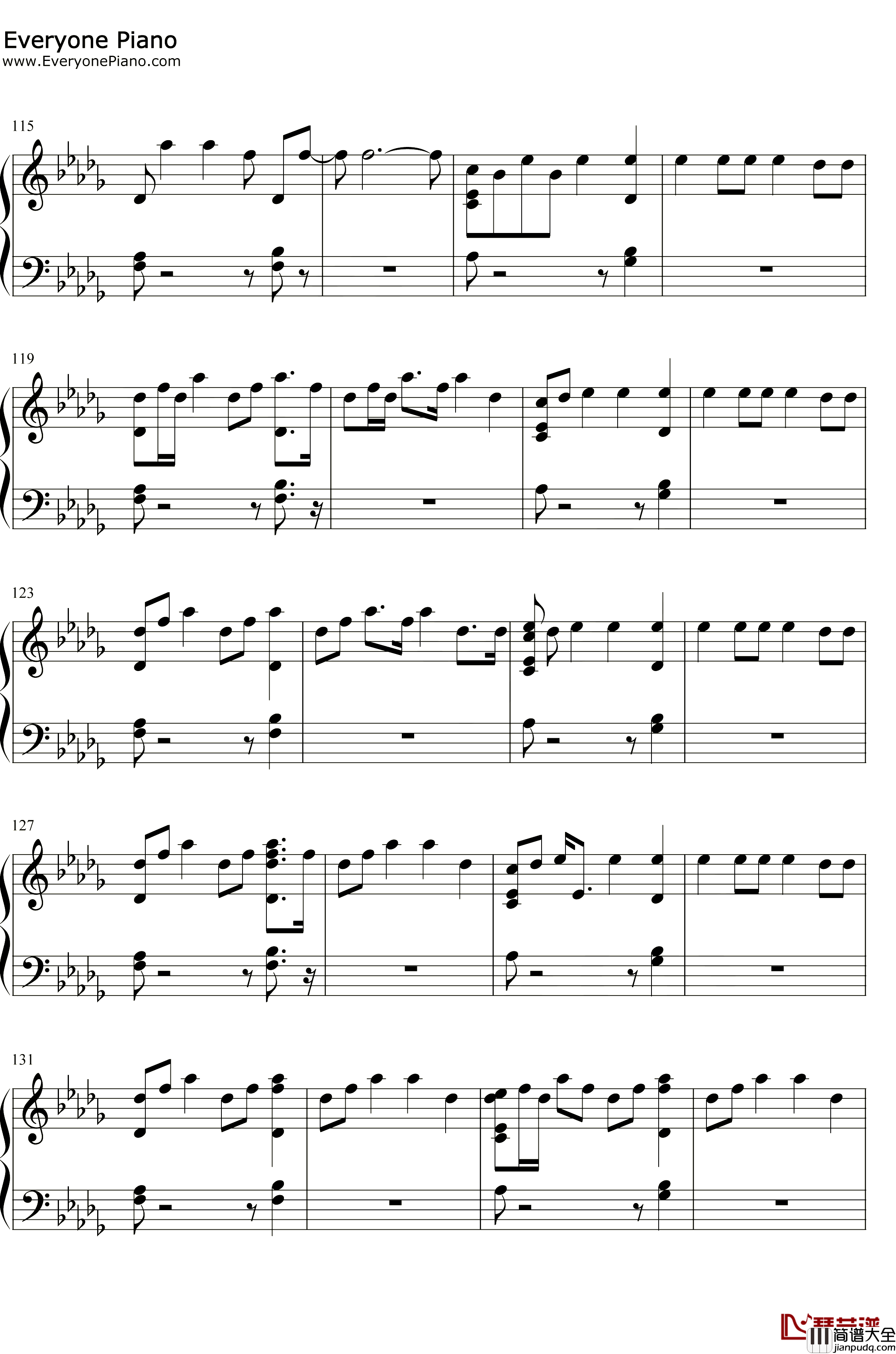 PS_I_Hope_You_Are_Happy钢琴谱_The_Chainsmokers_Blink_182