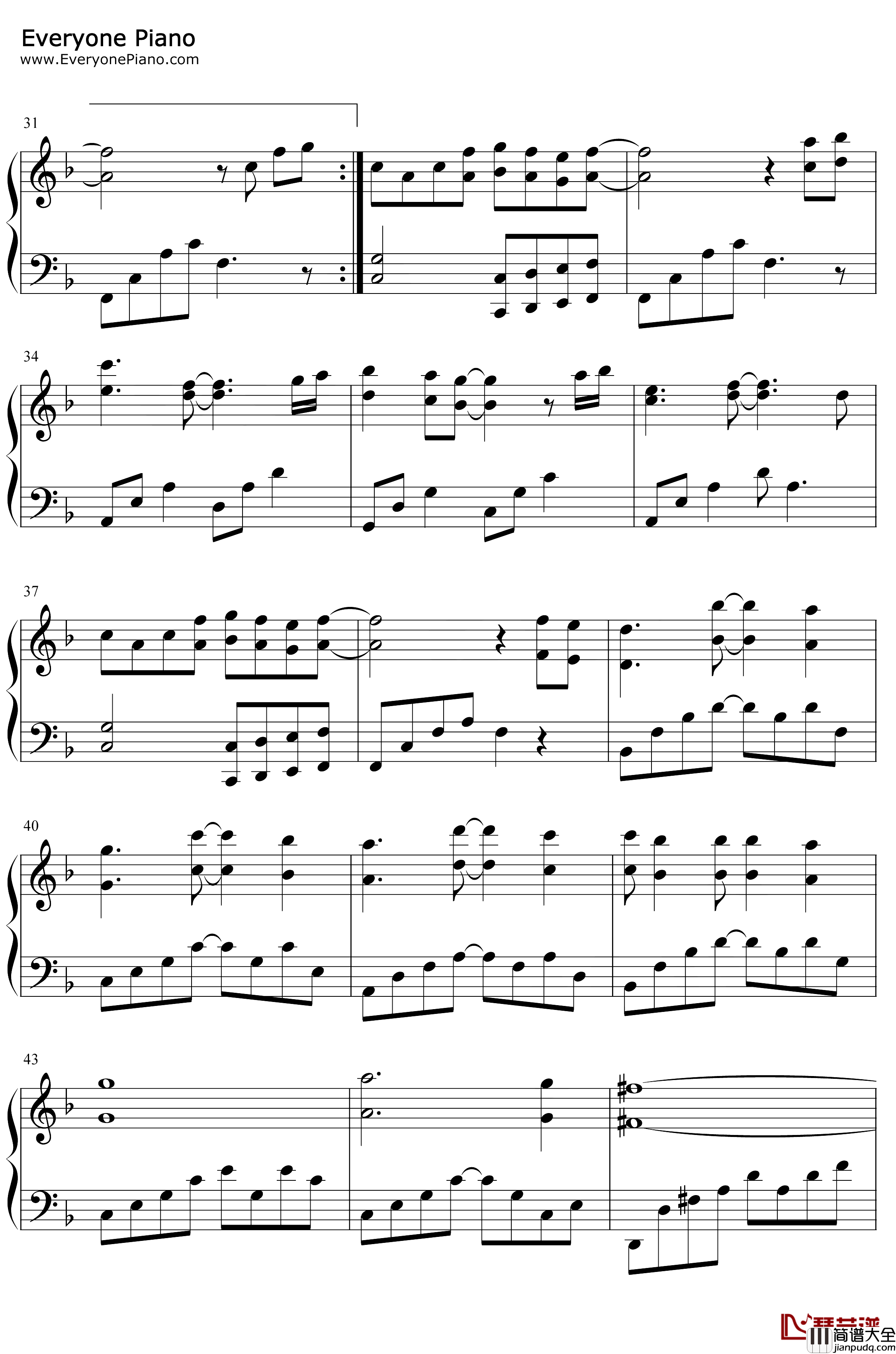 安妮的仙境钢琴谱_班得瑞_完美版