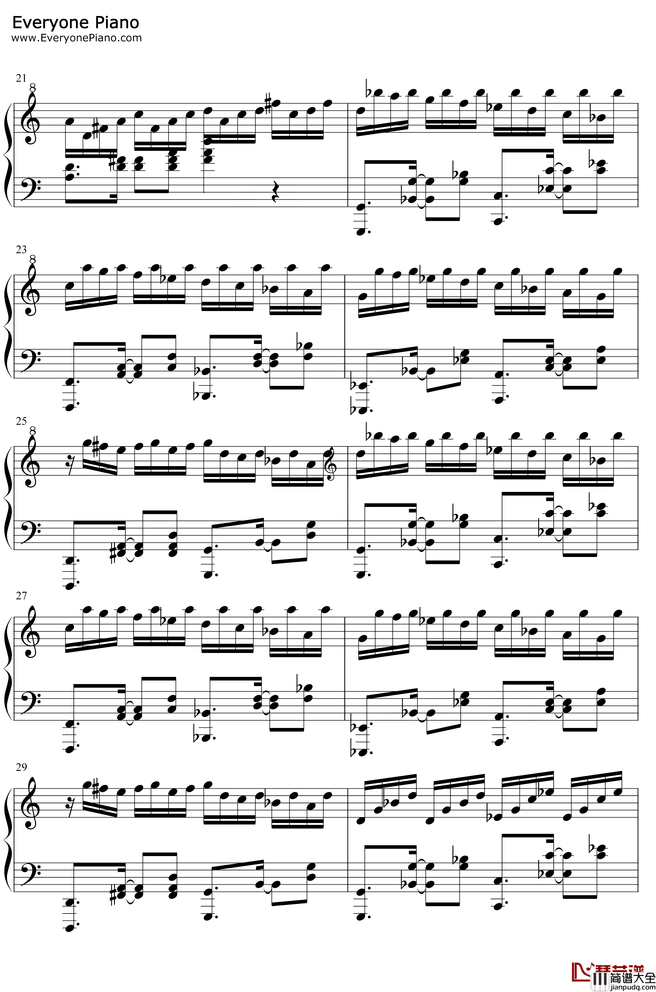 帕萨卡利亚克罗地亚变奏钢琴谱_Handel_Mrvica_帕萨卡利亚克罗地亚变奏