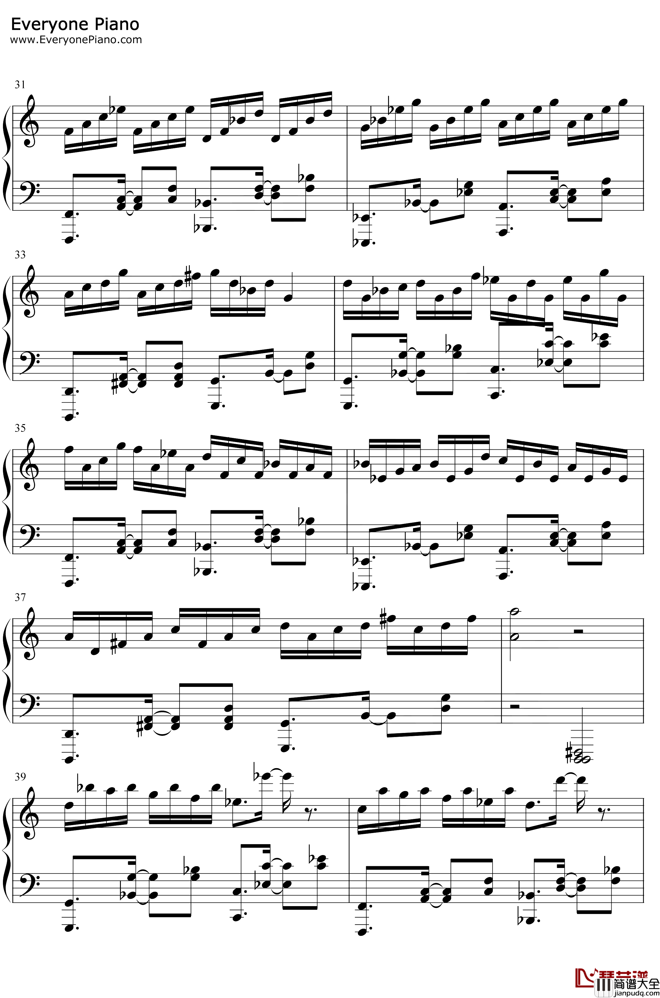 帕萨卡利亚克罗地亚变奏钢琴谱_Handel_Mrvica_帕萨卡利亚克罗地亚变奏