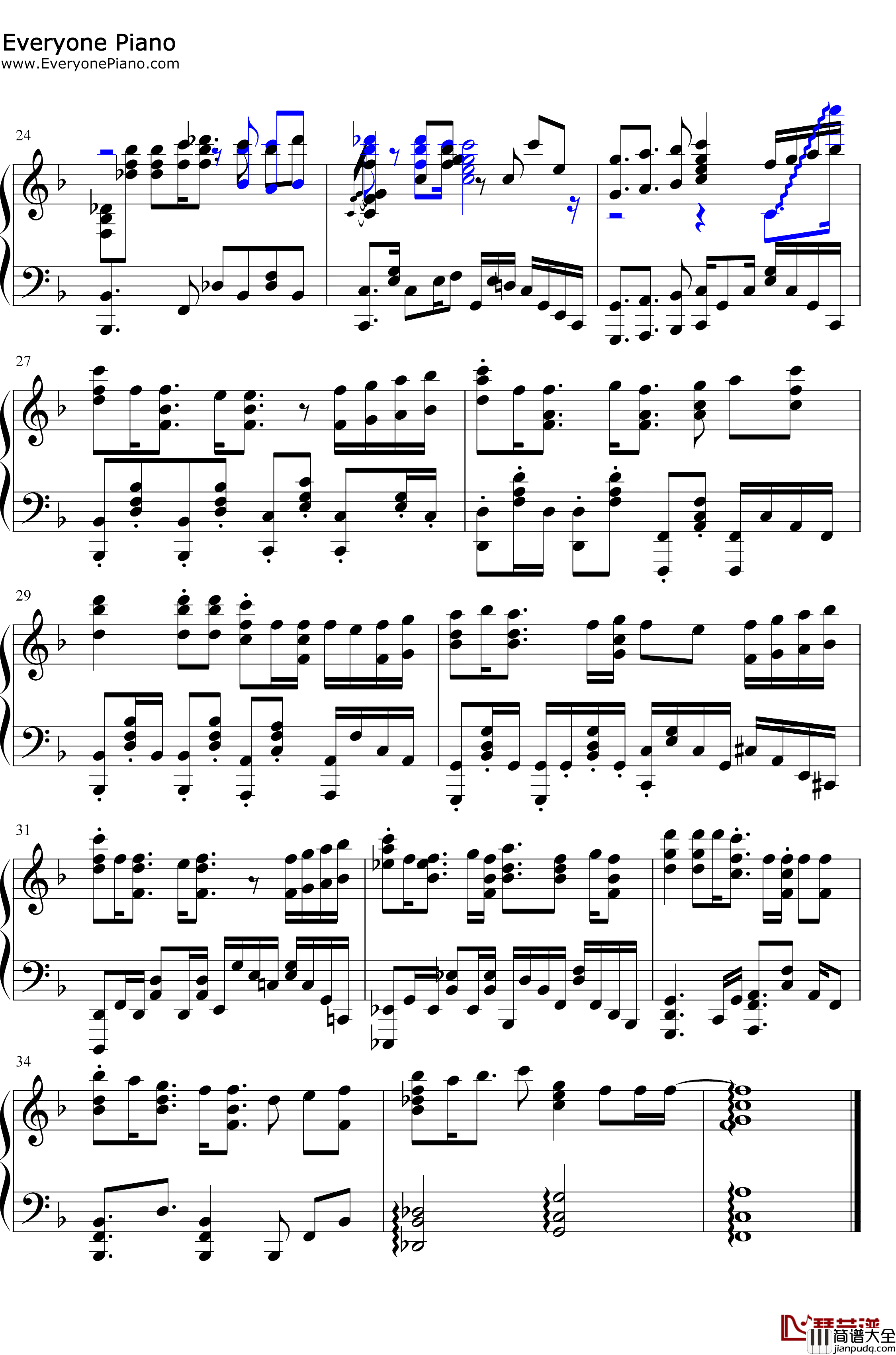 歩いていこう钢琴谱_东山奈央_恋爱中的小行星OP