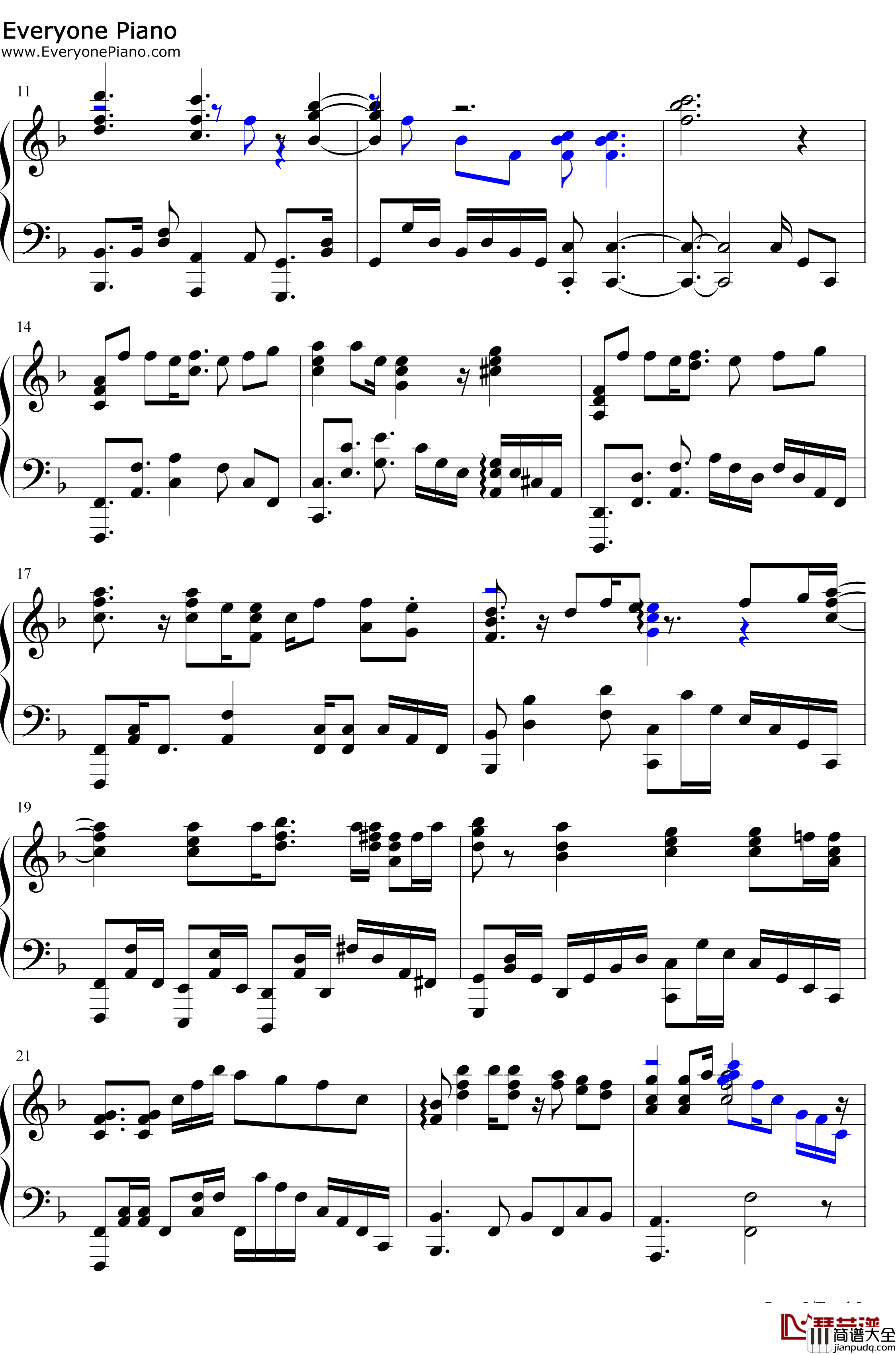 歩いていこう钢琴谱_东山奈央_恋爱中的小行星OP