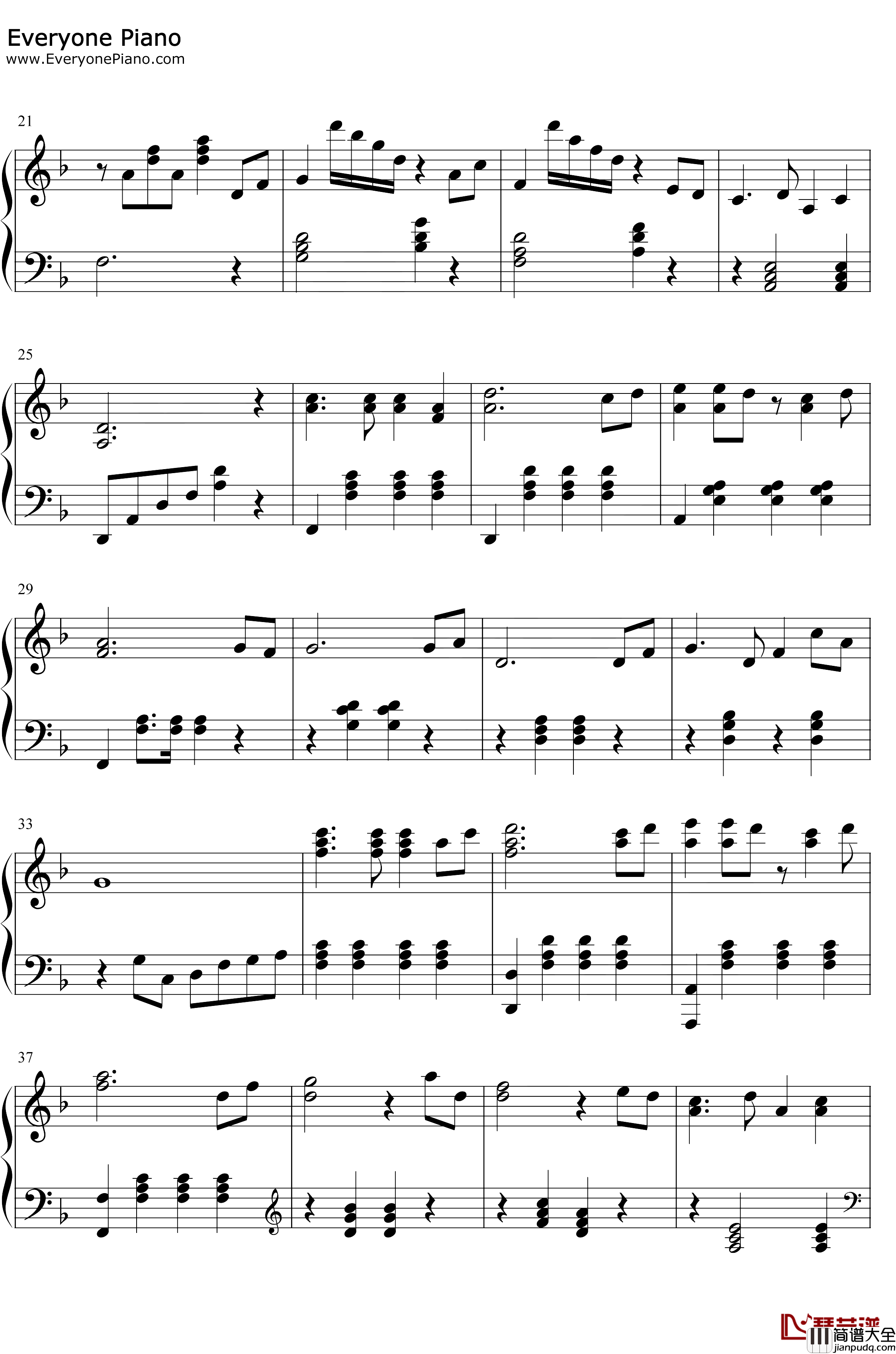 渴望钢琴谱_毛阿敏_完美版