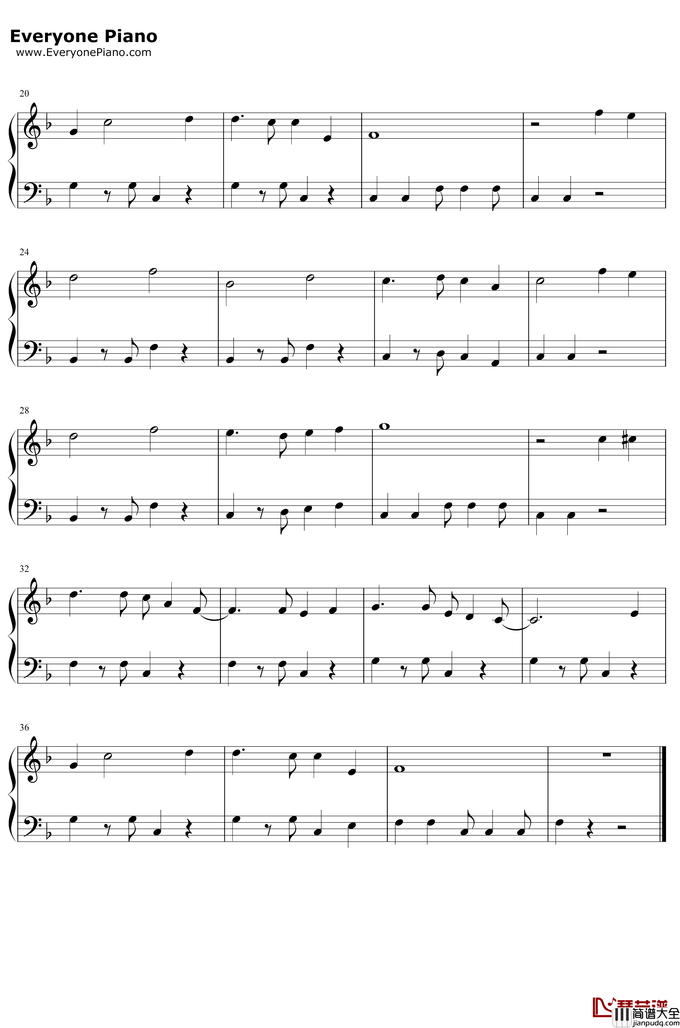 贺新年钢琴谱_卓依婷_贺新年