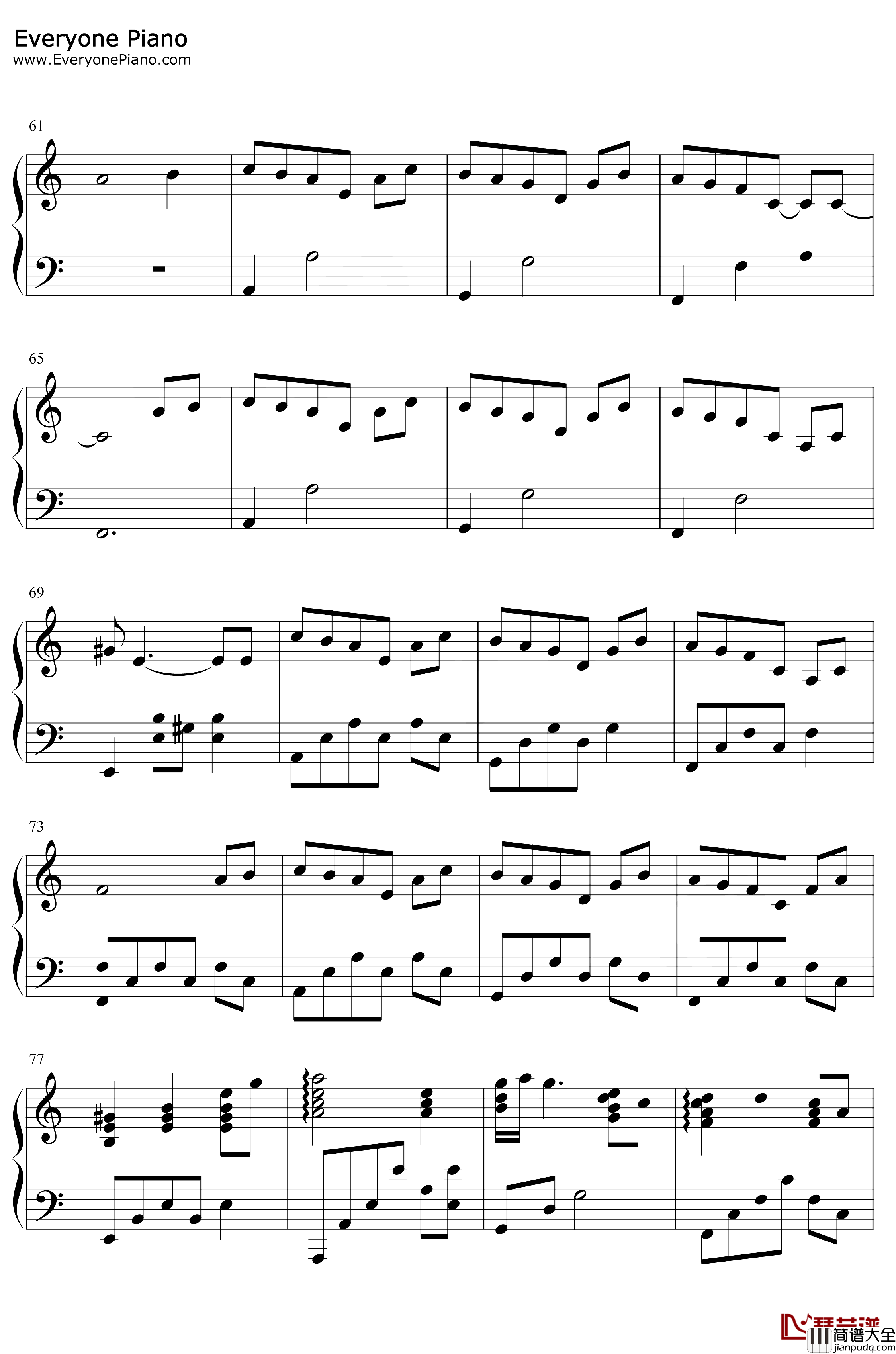 太空钢琴谱_吴青峰