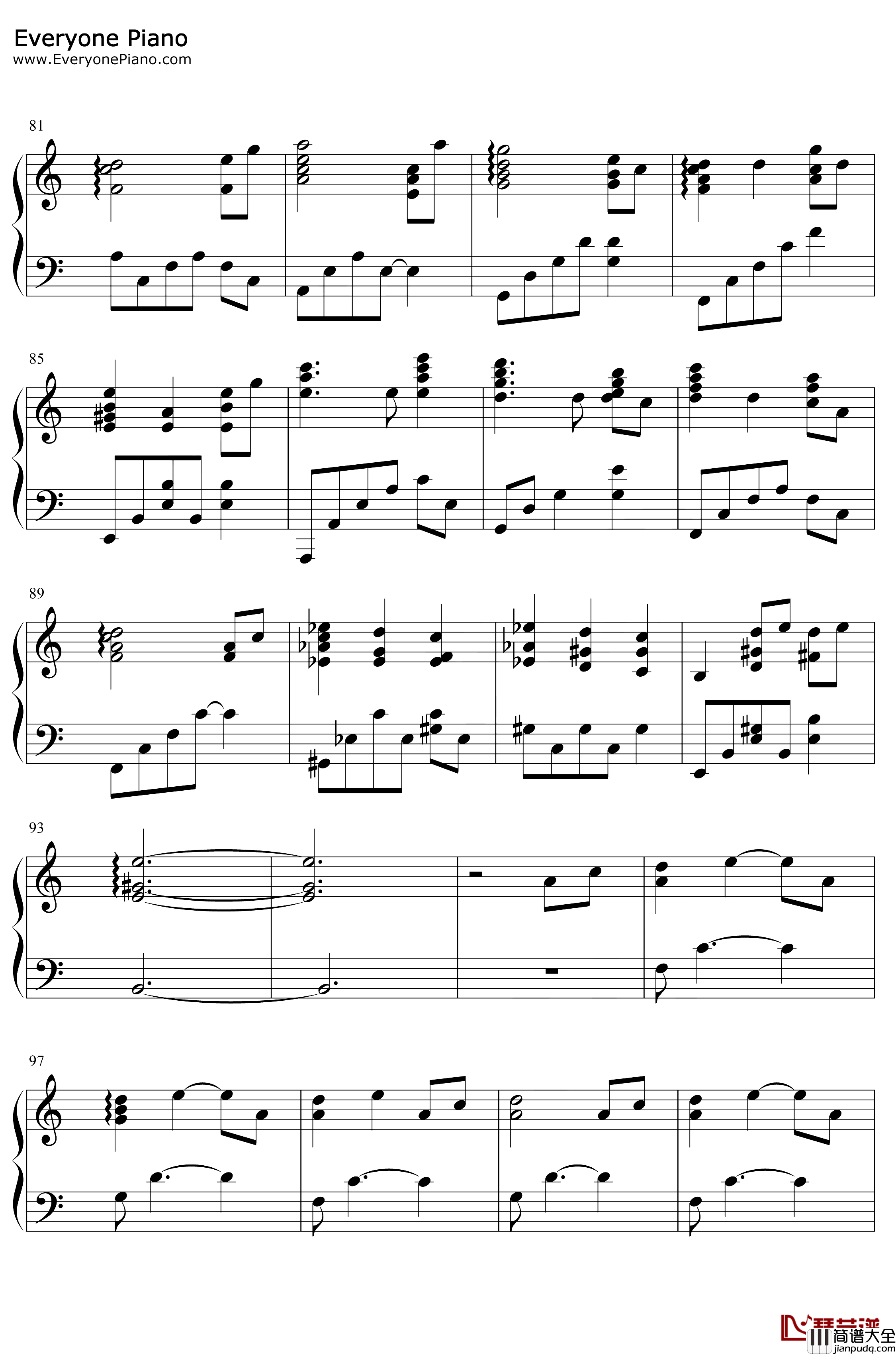 太空钢琴谱_吴青峰