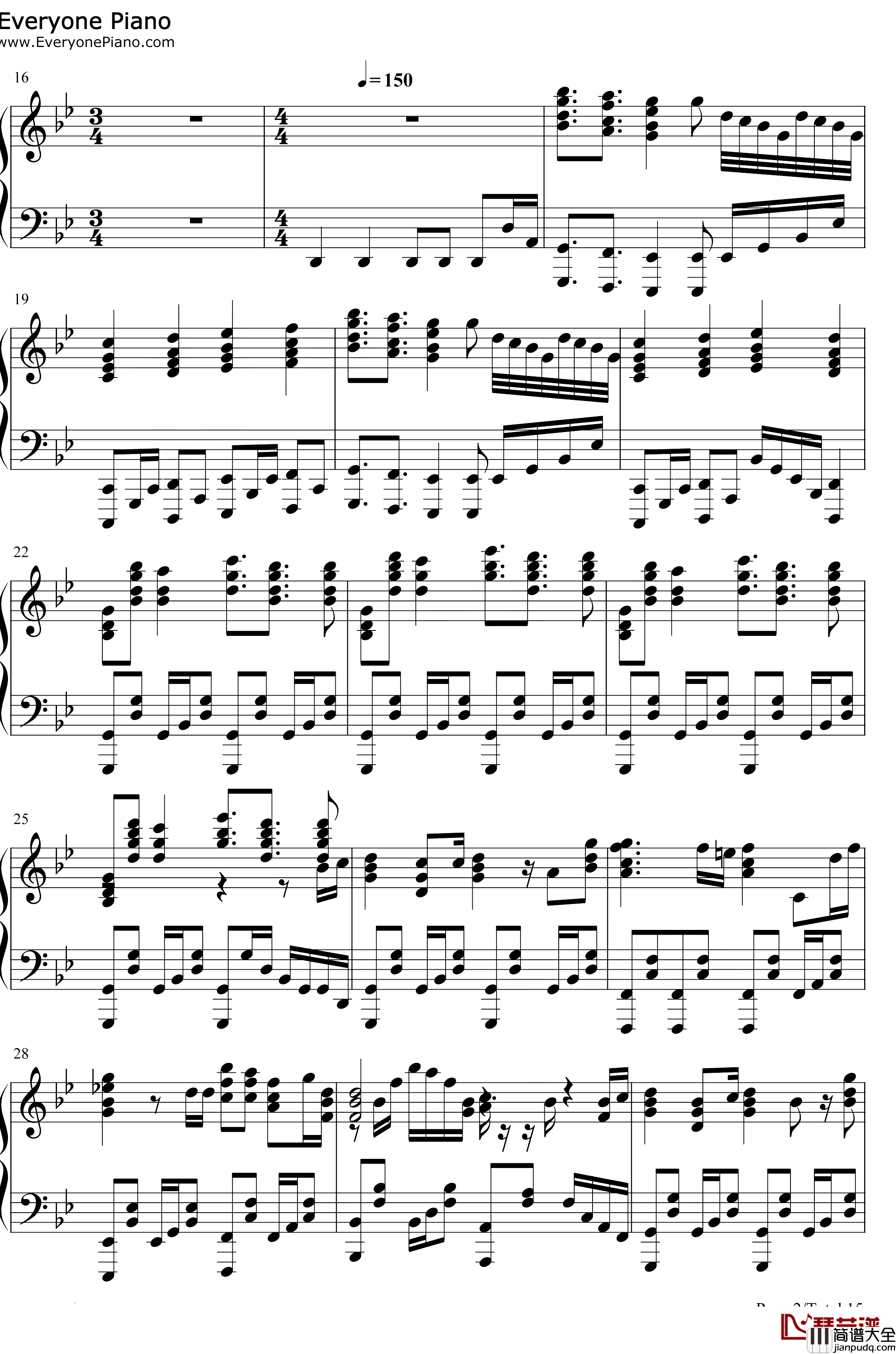 FIRE_BIRD钢琴谱_Roselia_BanGDreamOST