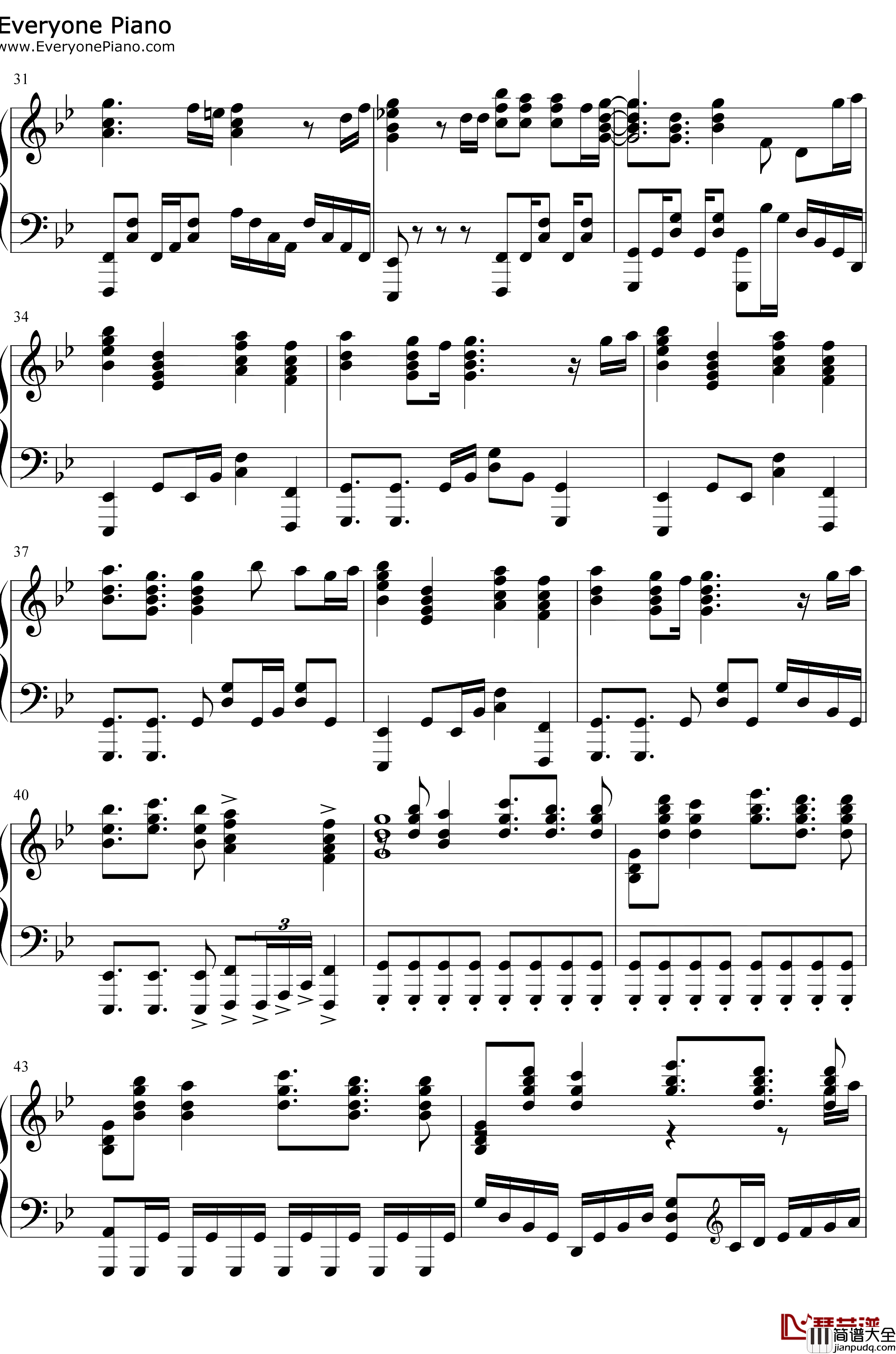 FIRE_BIRD钢琴谱_Roselia_BanGDreamOST