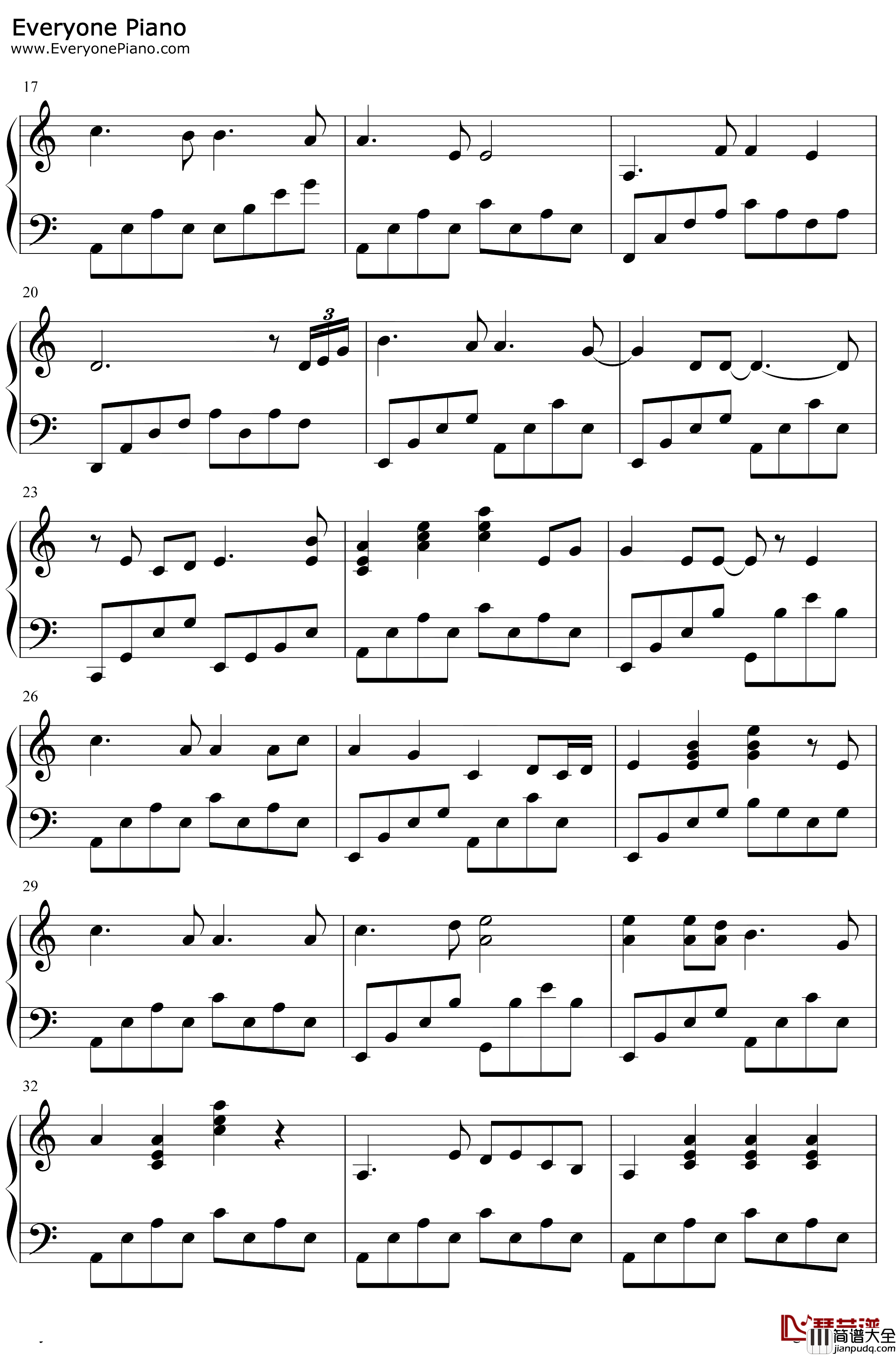 我的中国心钢琴谱_张明敏_完整版