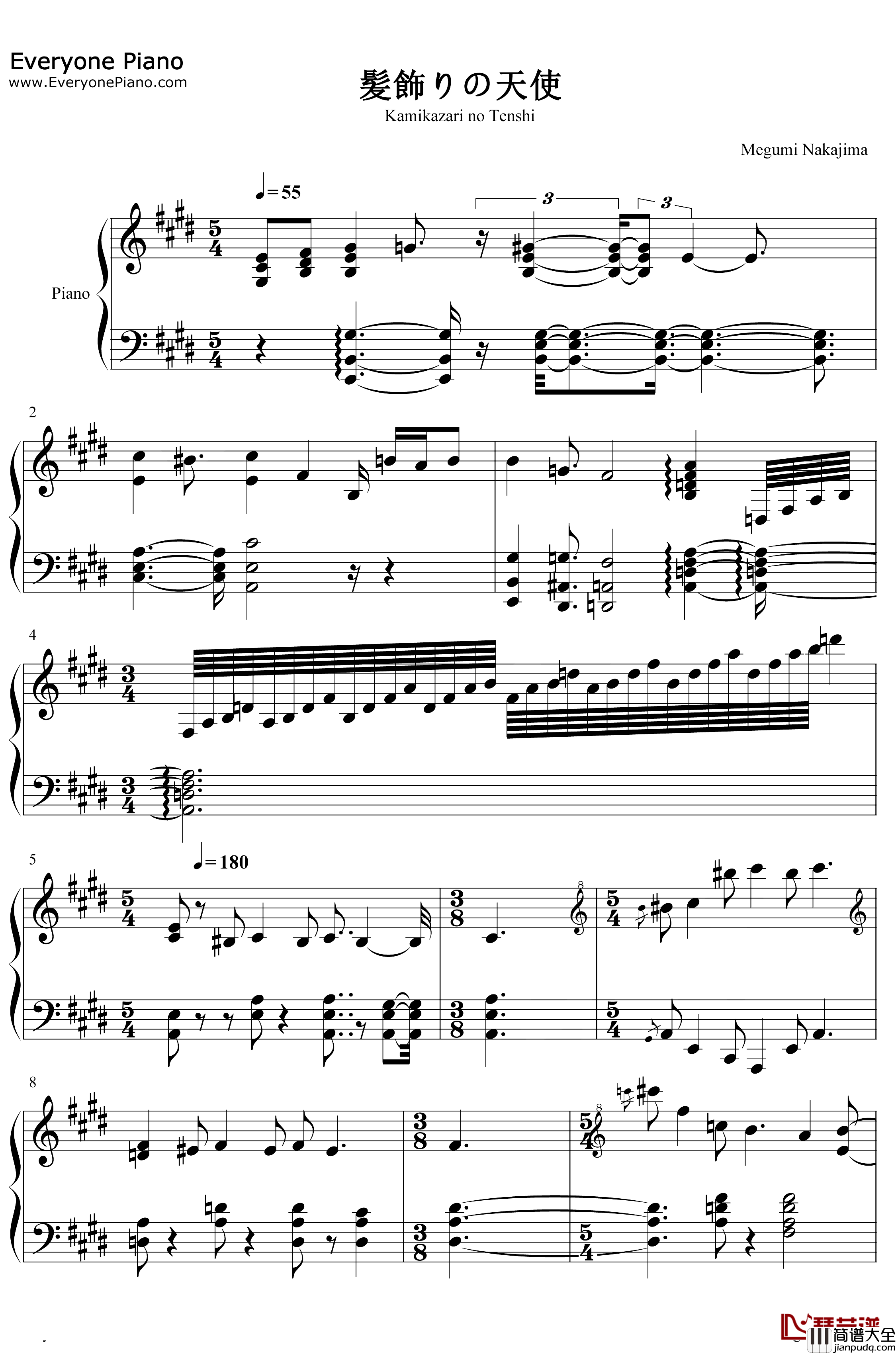 髪飾りの天使钢琴谱_中岛爱_爱书的下克上为了成为图书管理员不择手段ED