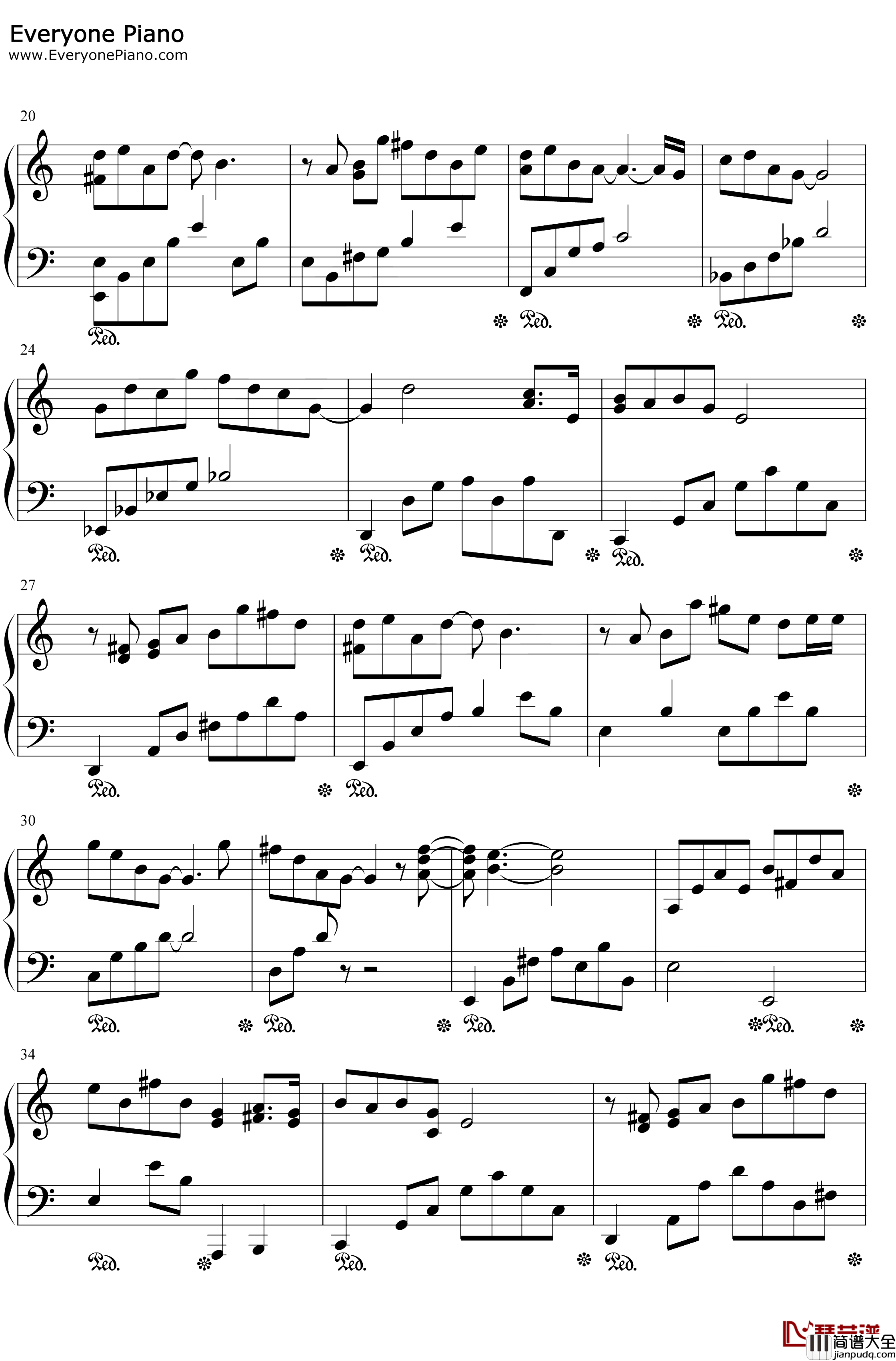 余年钢琴谱_肖战_C调版