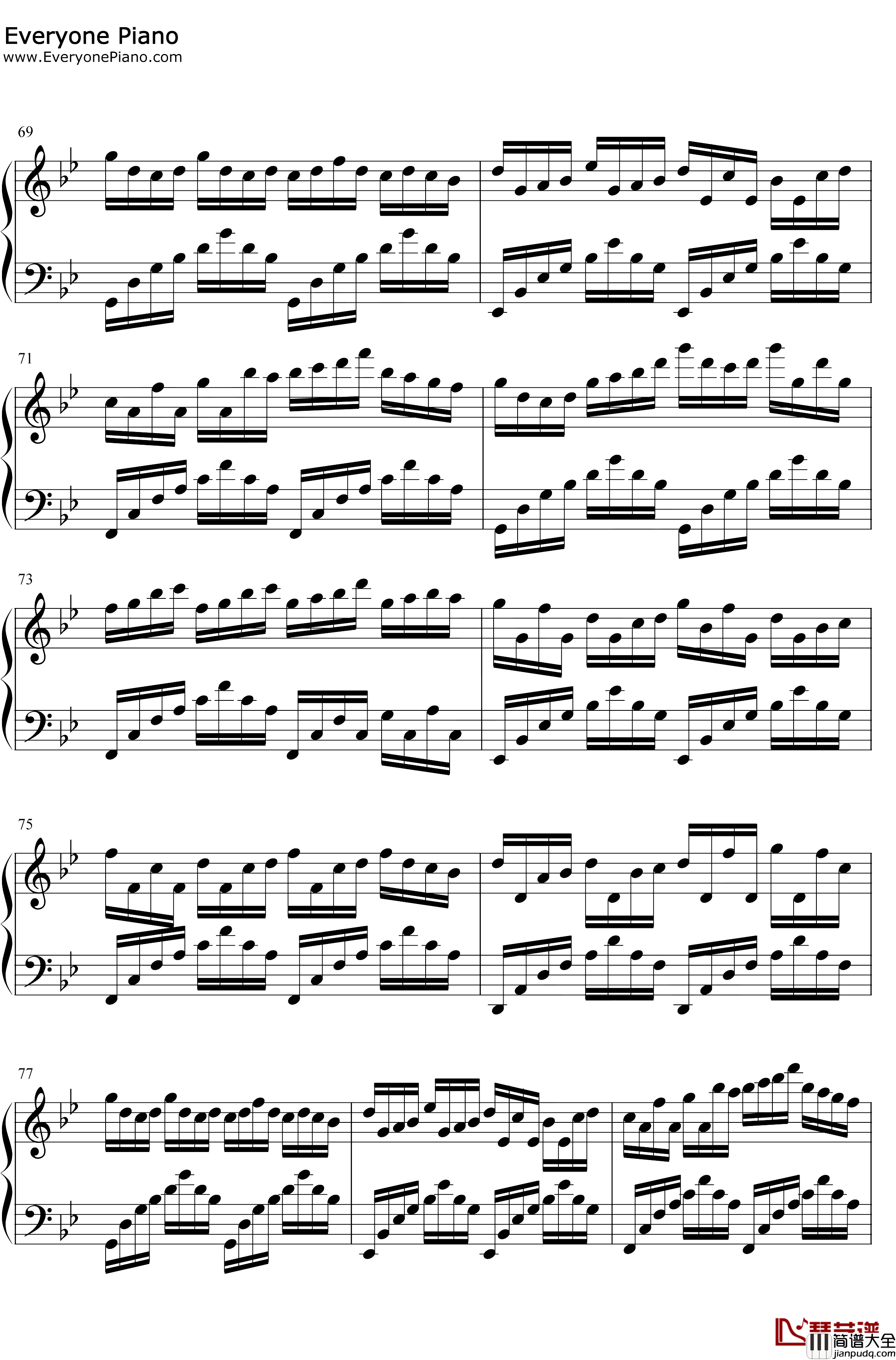 几经淬透钢琴谱_M小冯哒