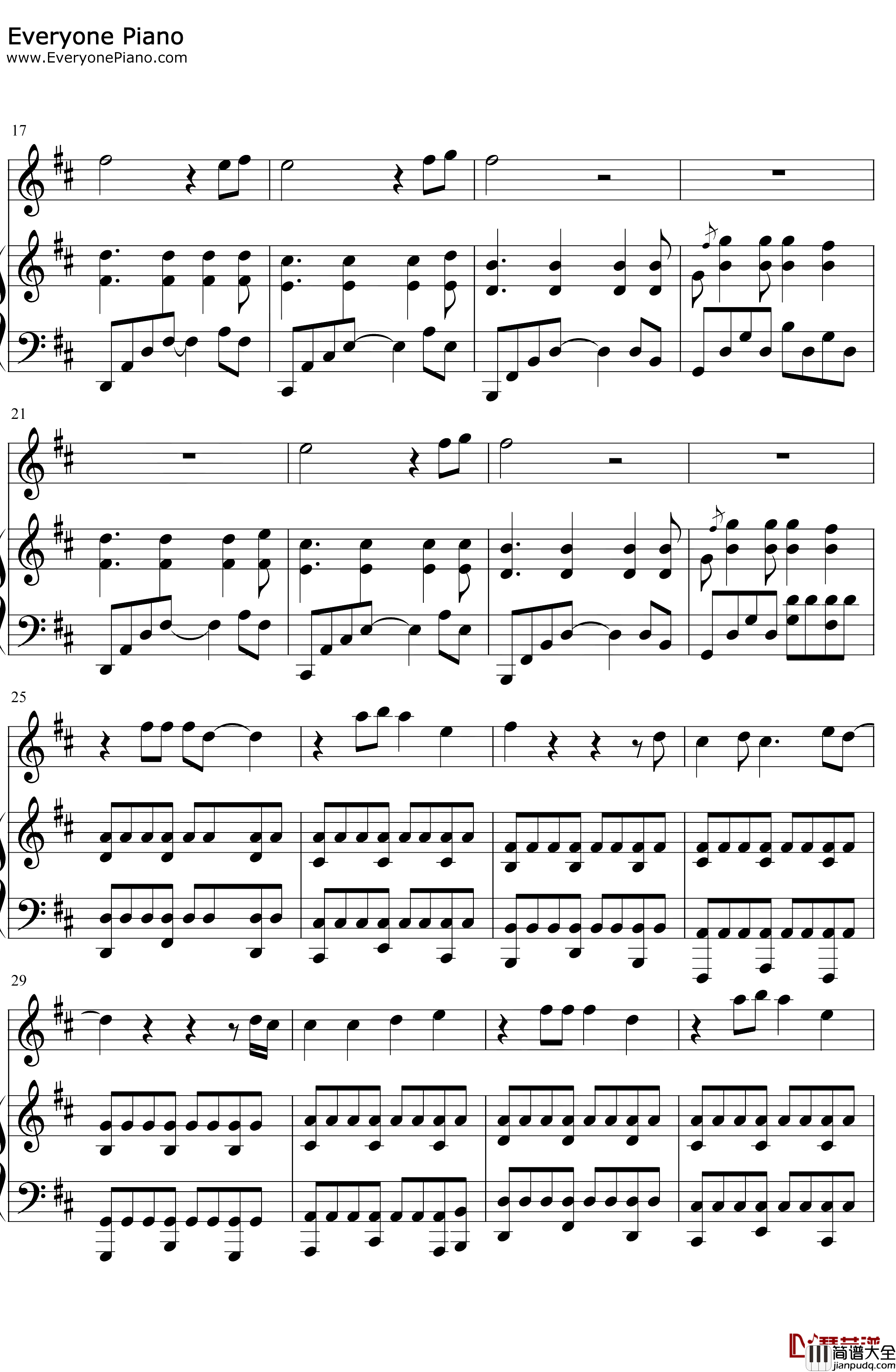 理想三旬钢琴谱_陈鸿宇_完整版