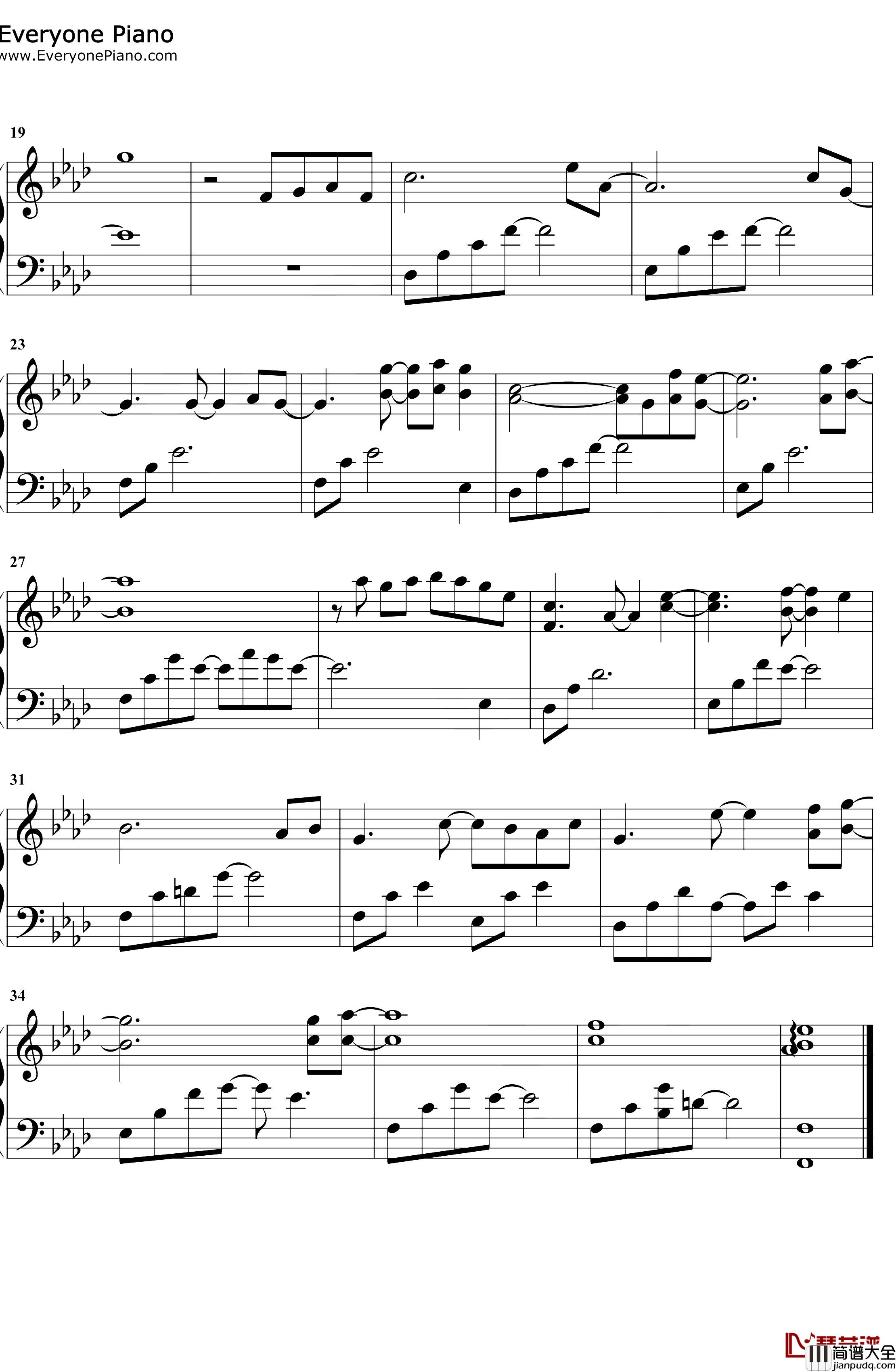 偏离钢琴谱_Elex_恋与制作人BGM