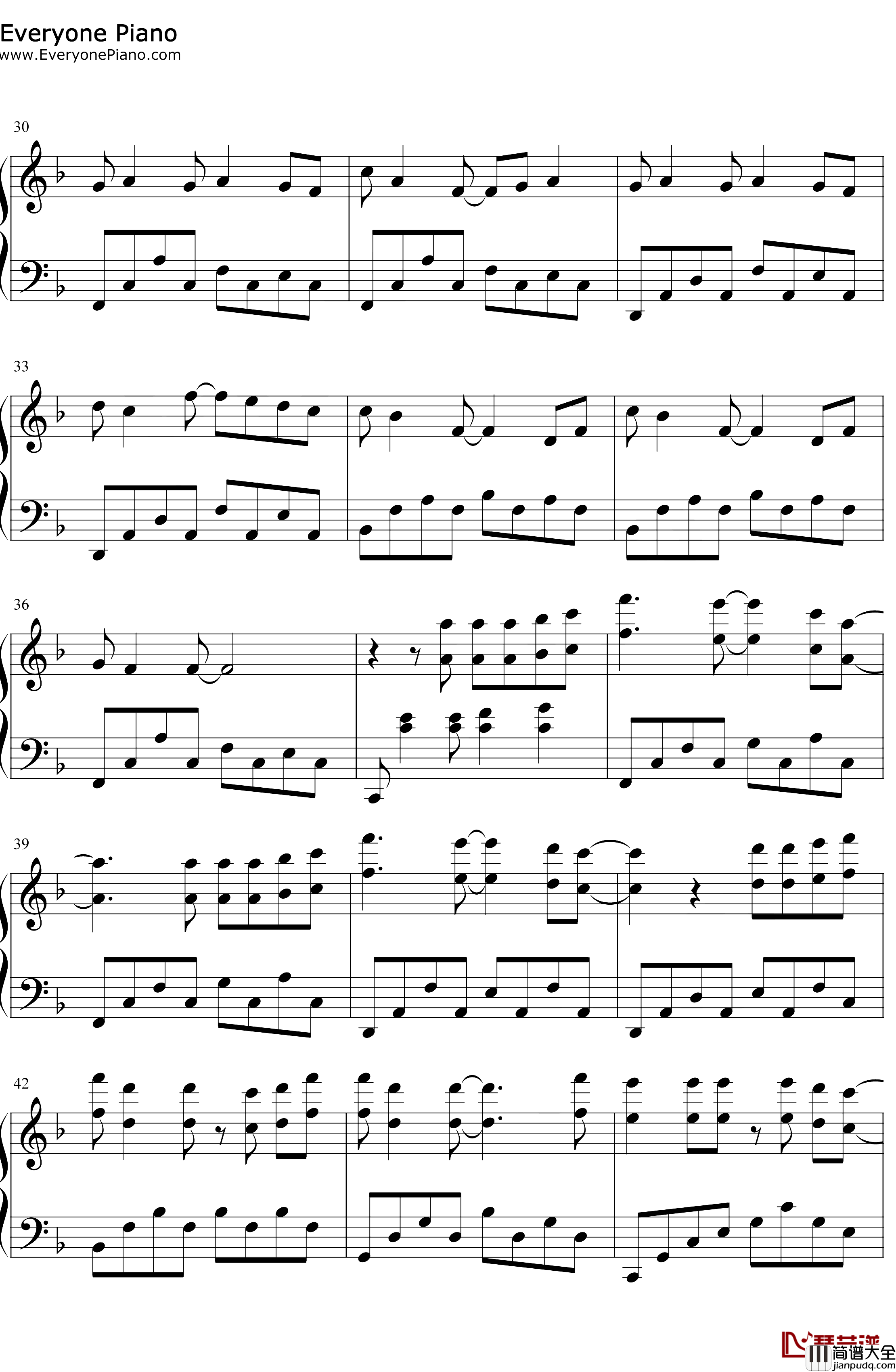 星空钢琴谱_五月天_电影星空主题曲