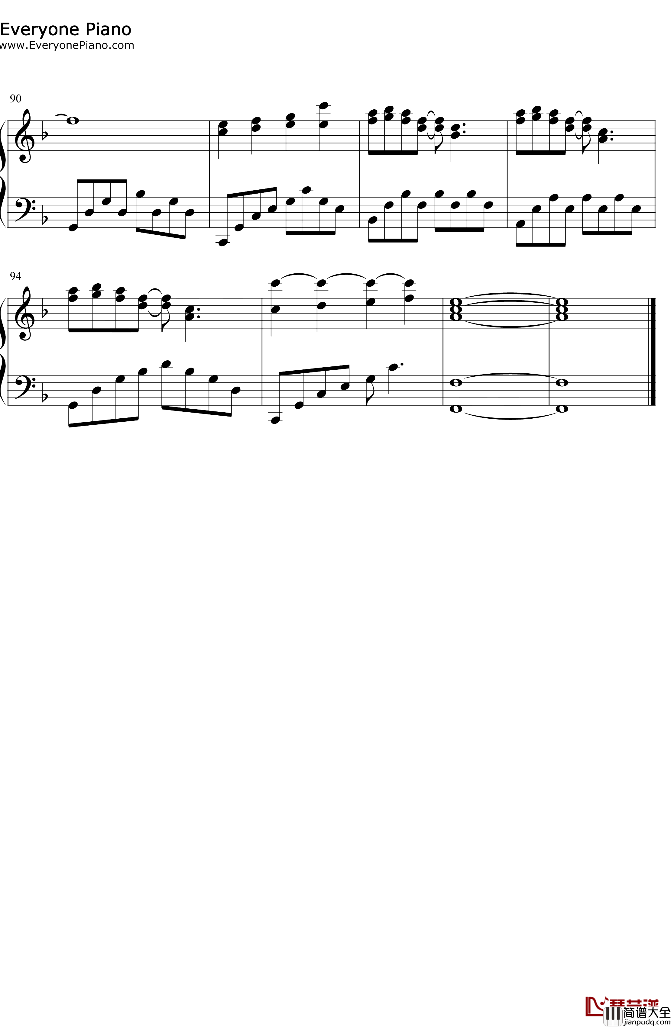 星空钢琴谱_五月天_电影星空主题曲