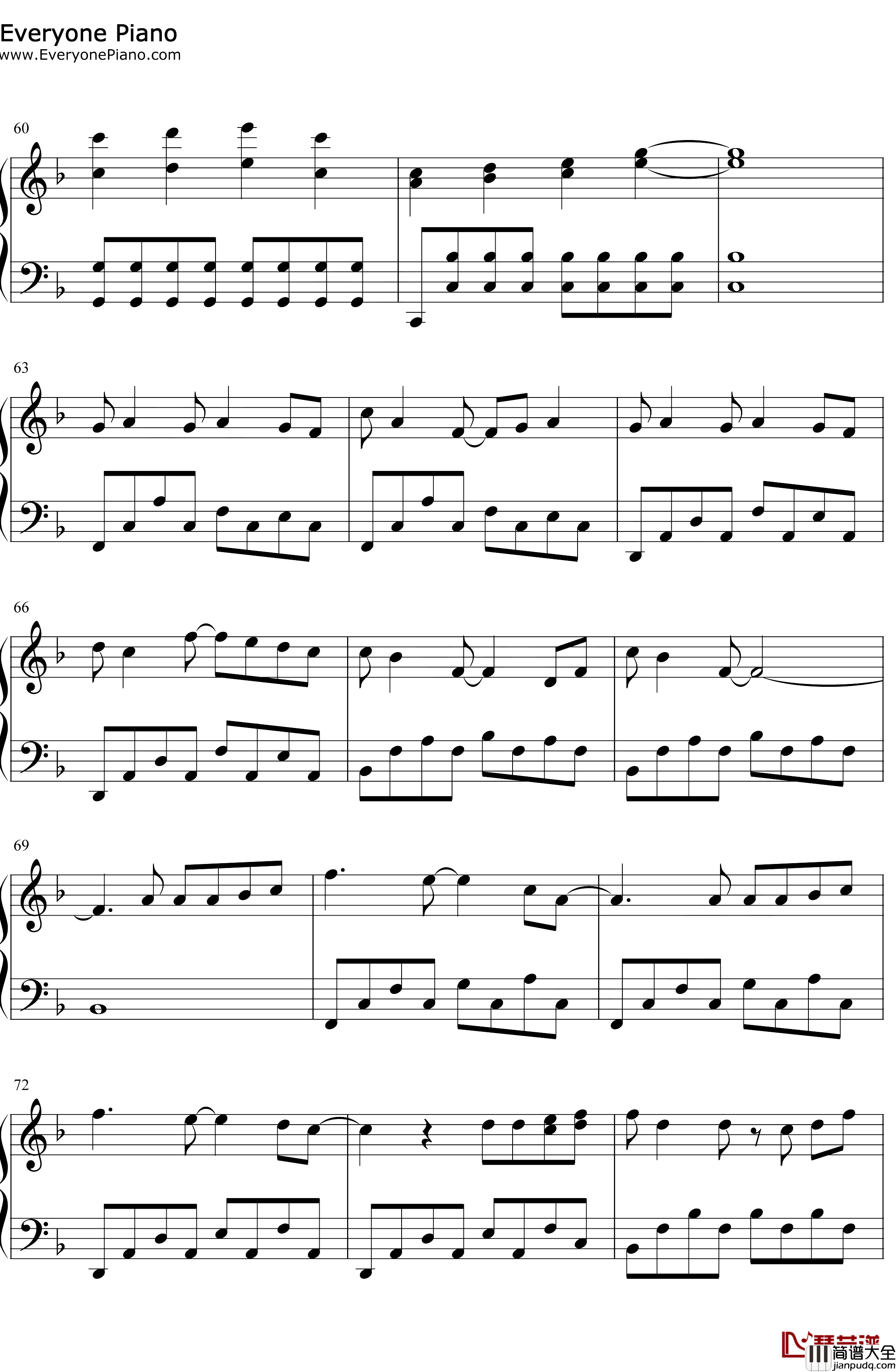 星空钢琴谱_五月天_电影星空主题曲