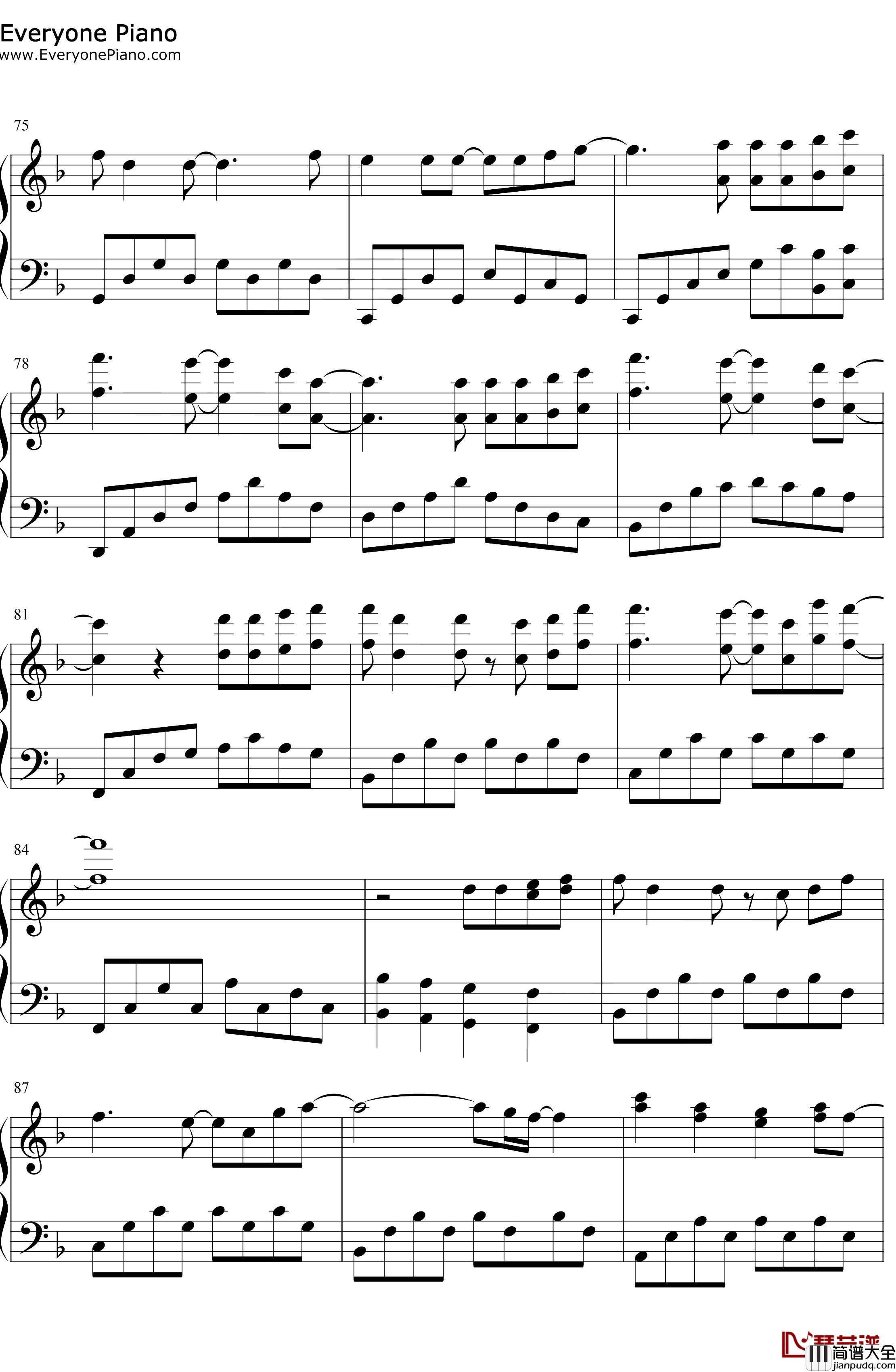 星空钢琴谱_五月天_电影星空主题曲