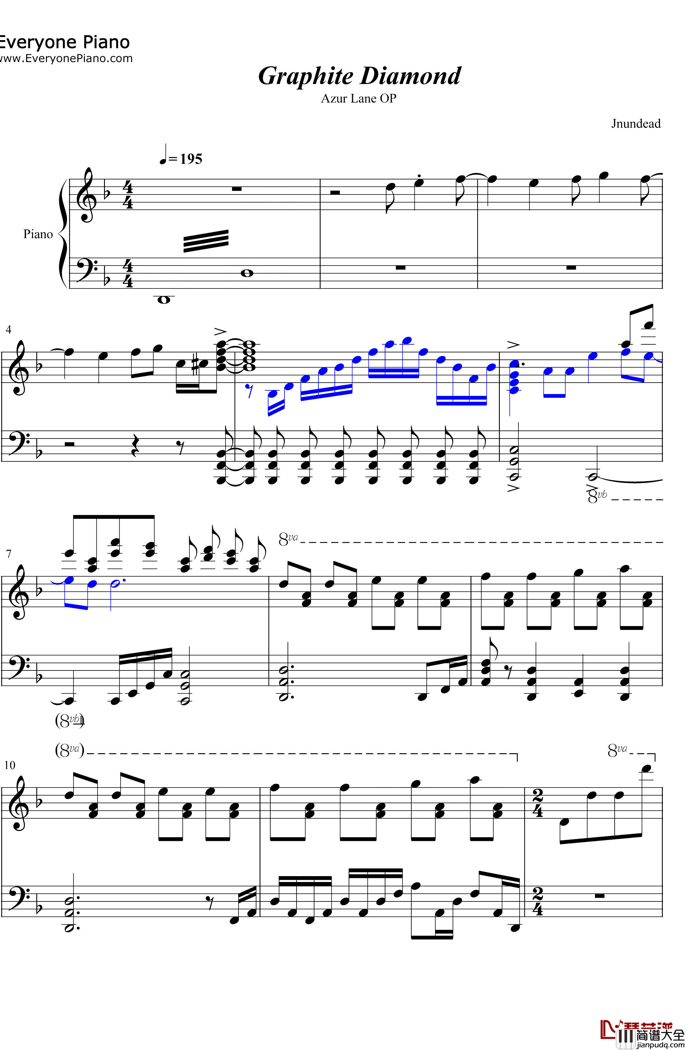 graphite_diamond钢琴谱_May'n_碧蓝航线OP