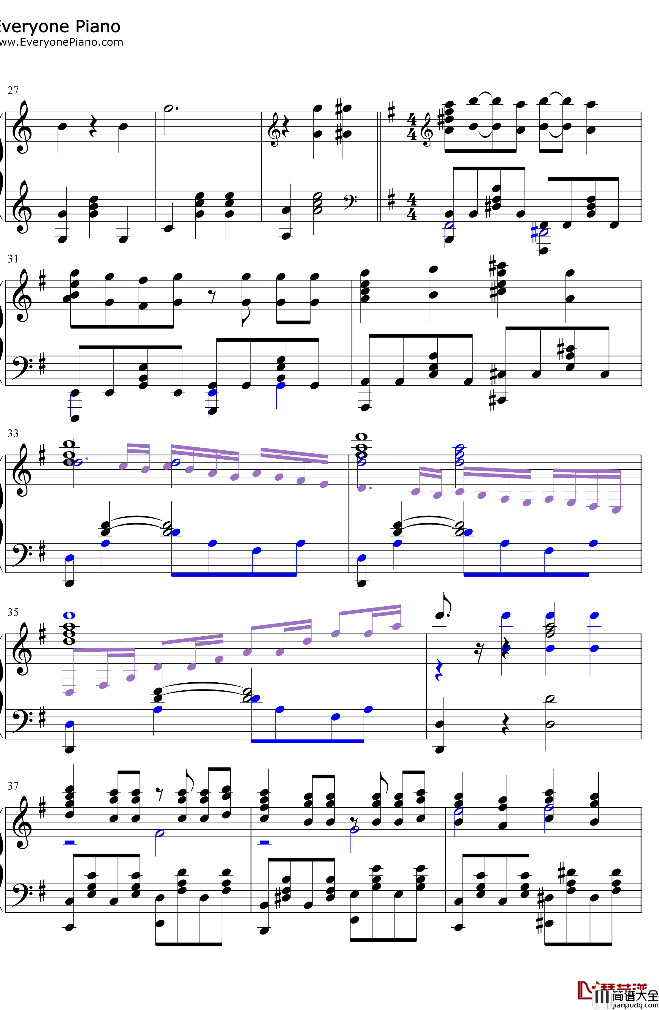 ファールプレーにくらり钢琴谱_分岛花音_出包王女ED