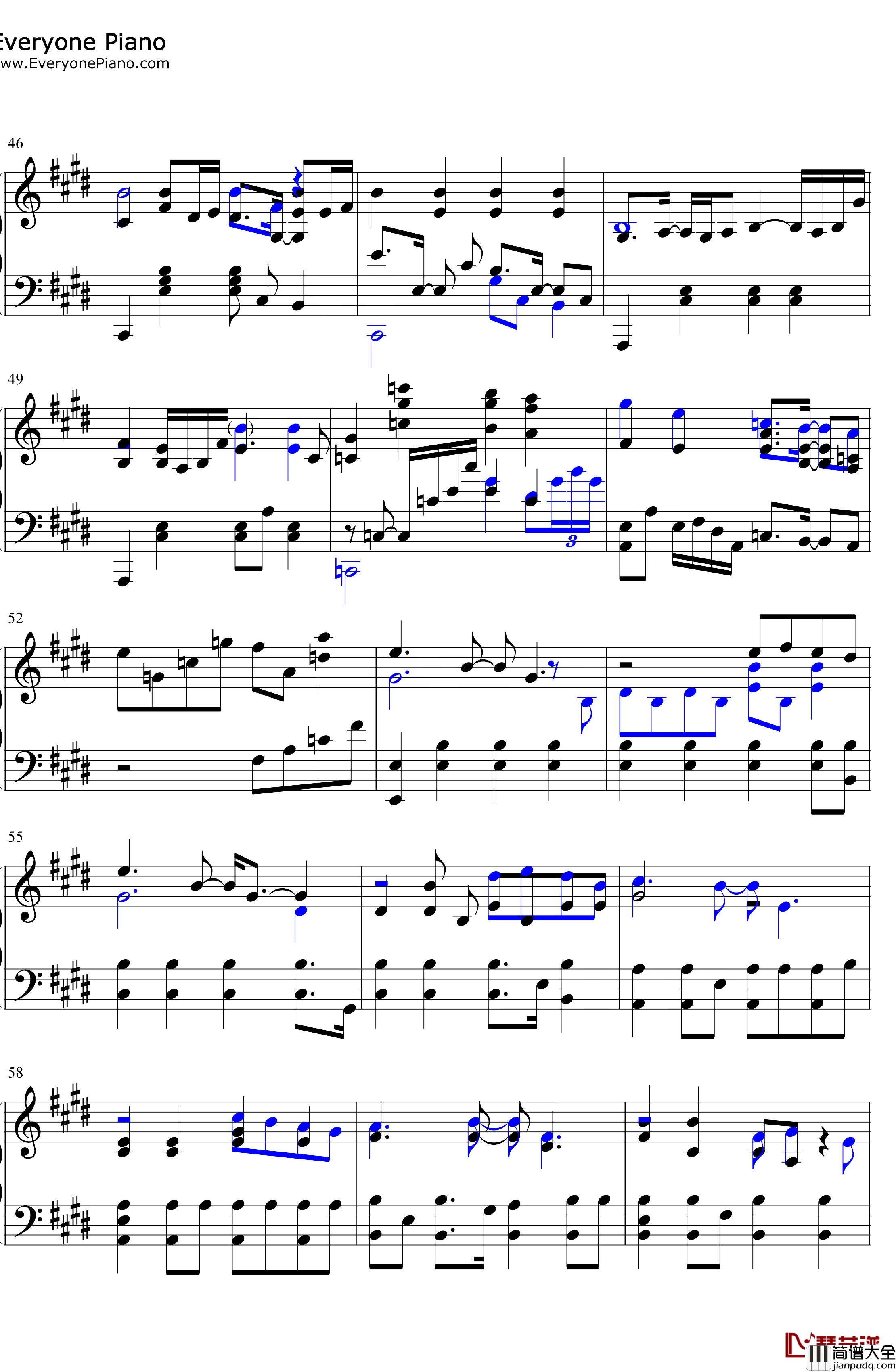 慢冷钢琴谱_梁静茹