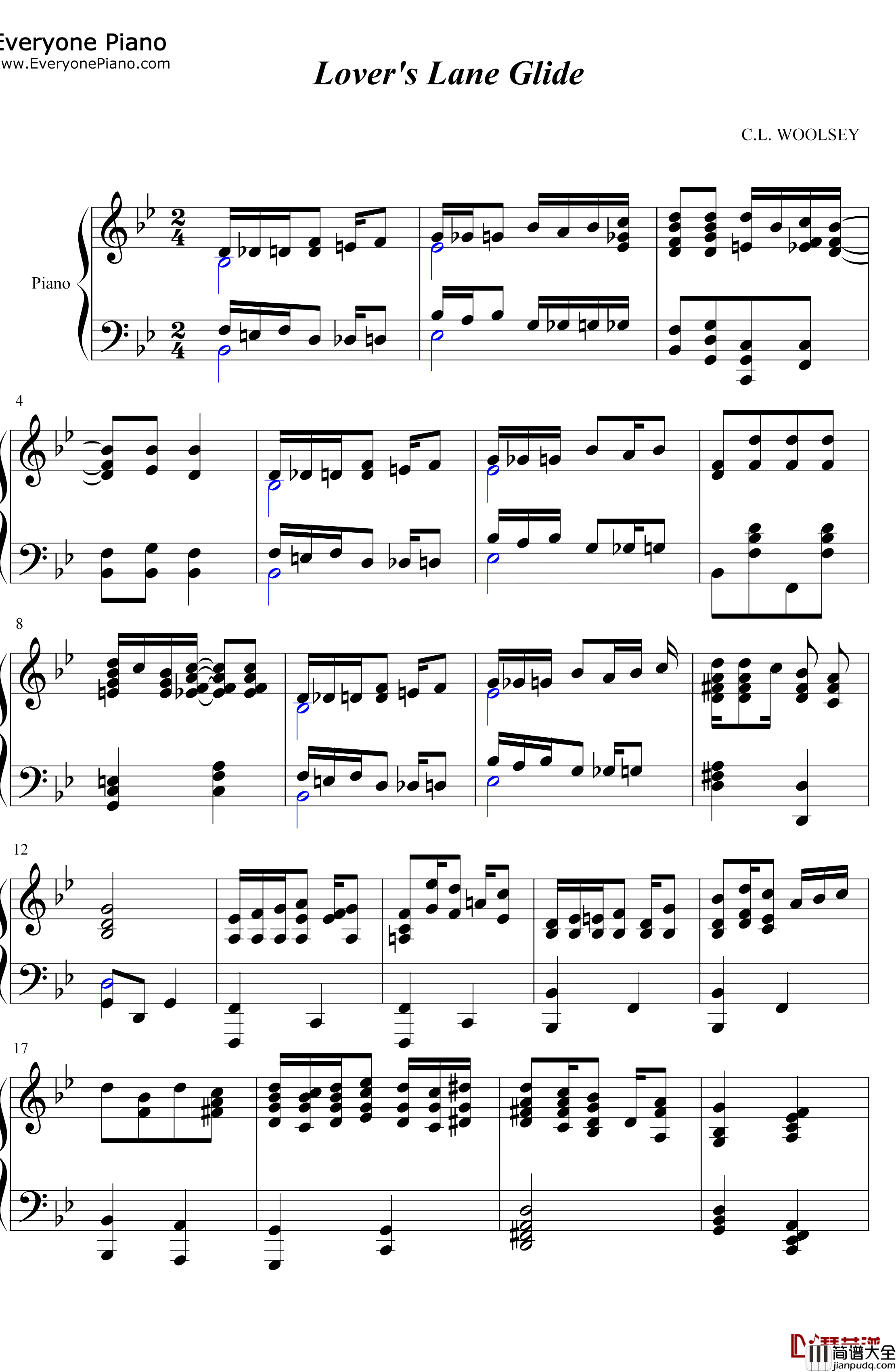 Lover's_Lane_Glide钢琴谱_Calvin_Woolsey_Calvin_Woolsey