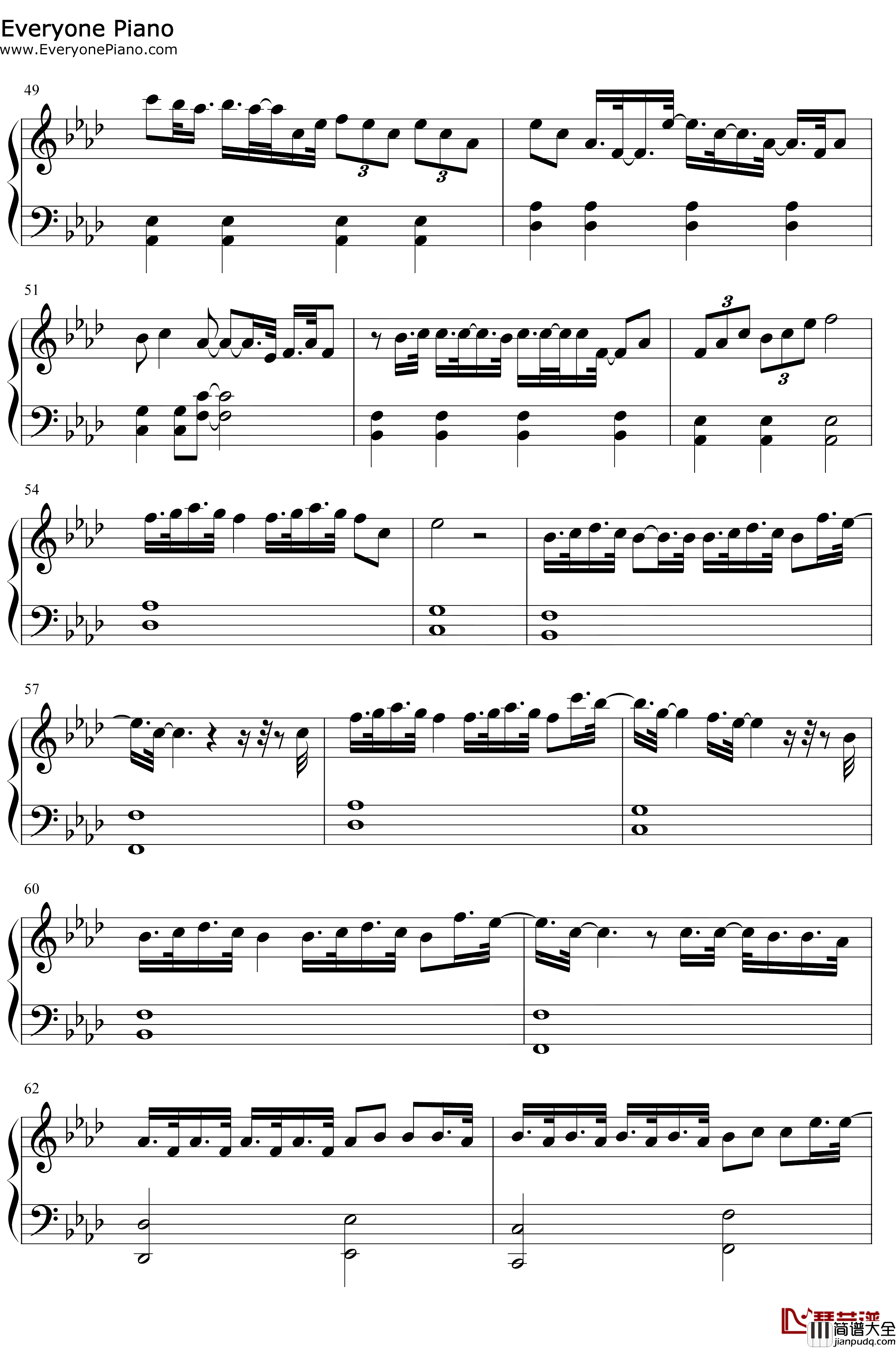 复杂钢琴谱_张大仙_能听见的心路历程_张大仙