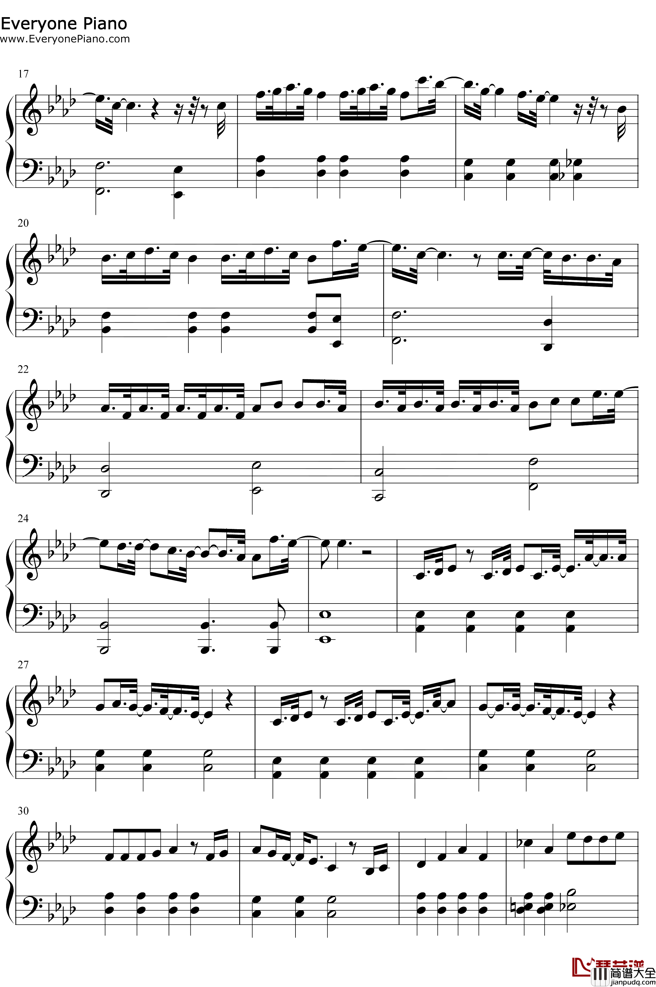 复杂钢琴谱_张大仙_能听见的心路历程_张大仙