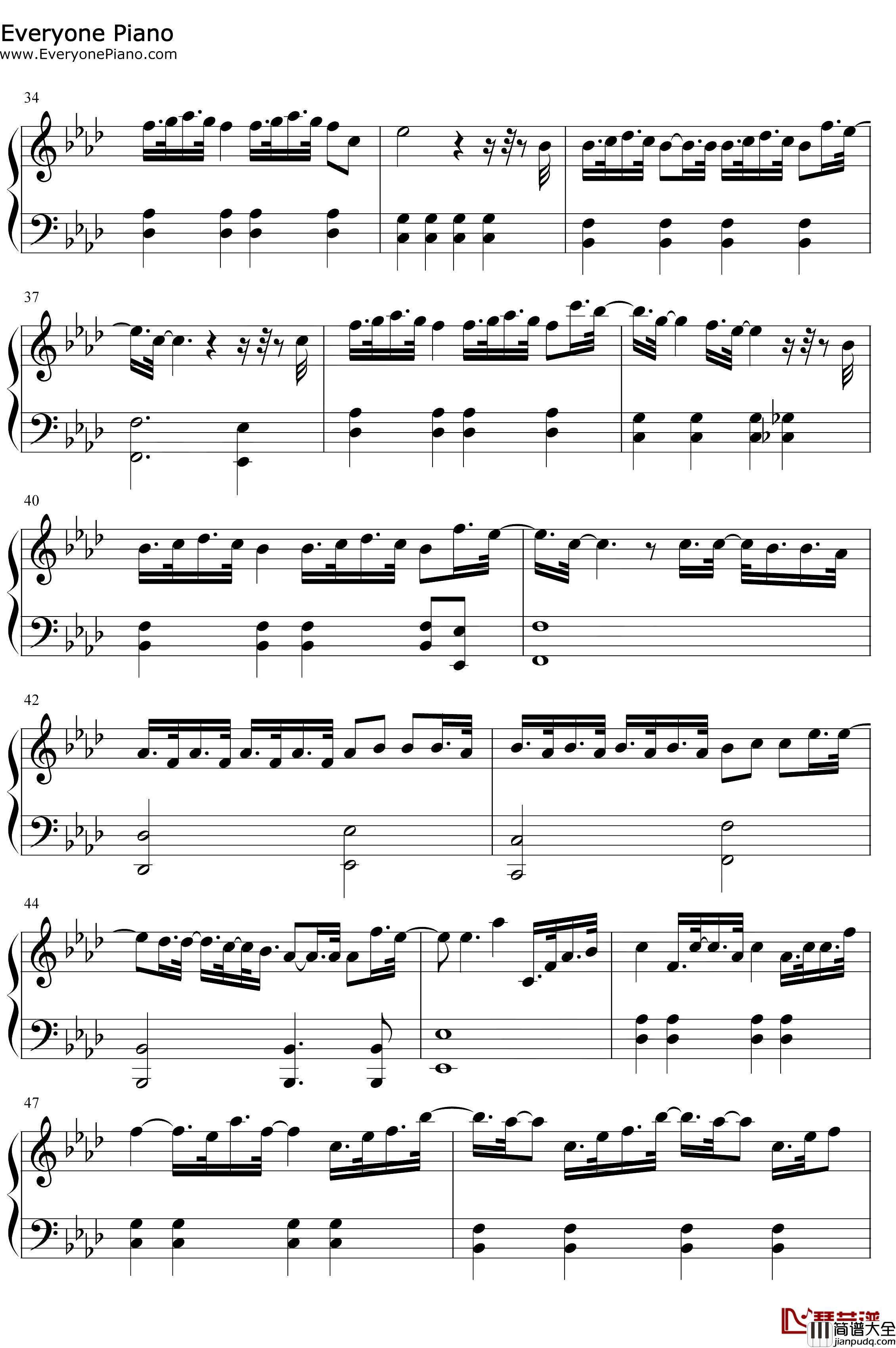 复杂钢琴谱_张大仙_能听见的心路历程_张大仙