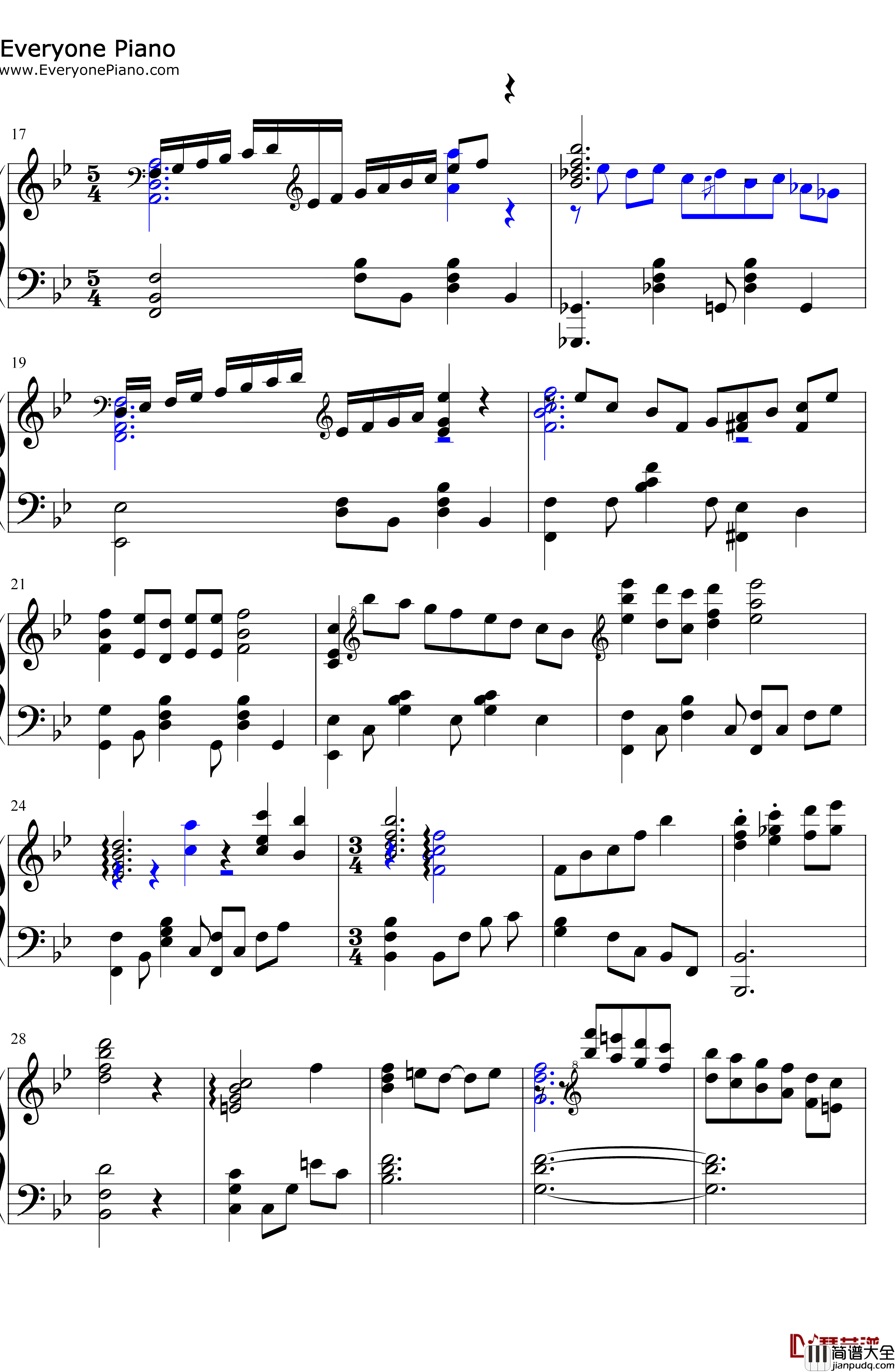 真っ白钢琴谱_诸星堇_爱书的下克上为了成为图书管理员不择手段OP