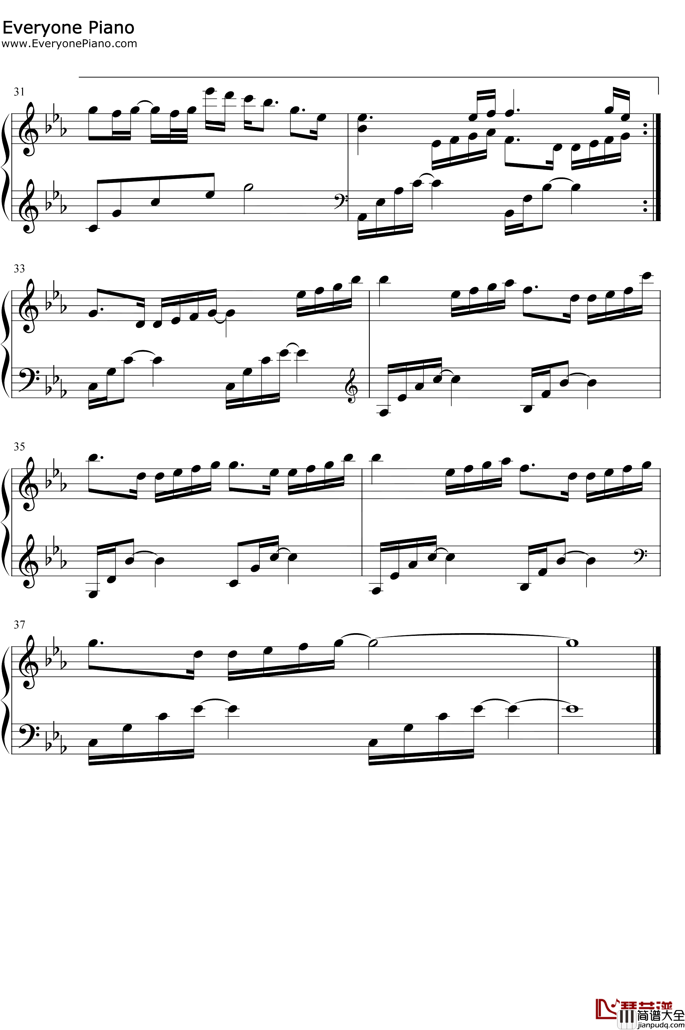 失去才懂钢琴谱_欧阳朵_完整版_2018抖音最火热门纯音乐